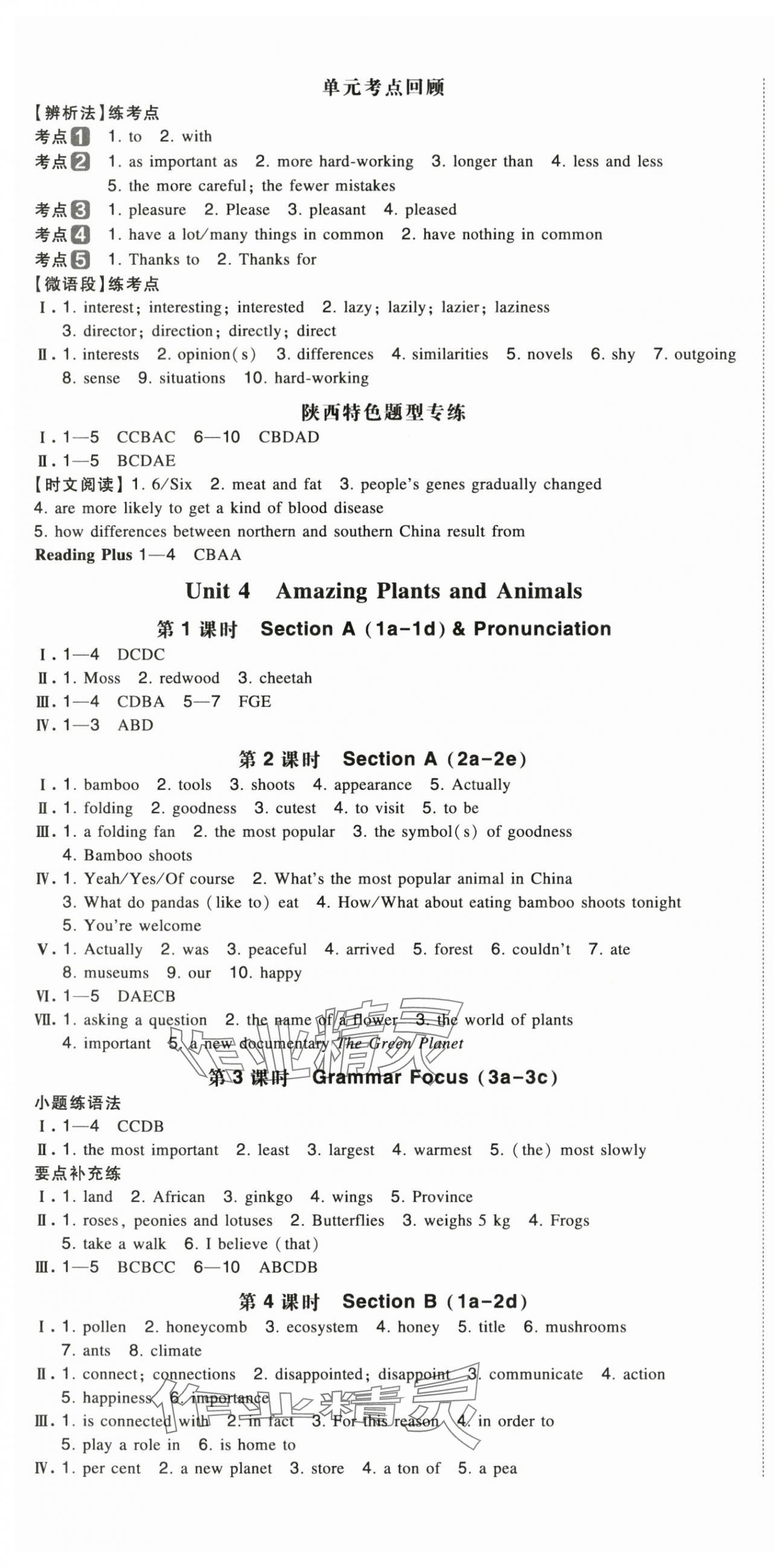 2025年一本八年级英语上册人教版陕西专版 第5页