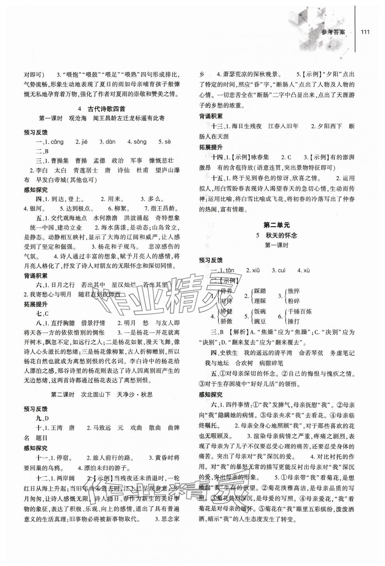 2023年同步练习册大象出版社七年级语文上册人教版 第3页