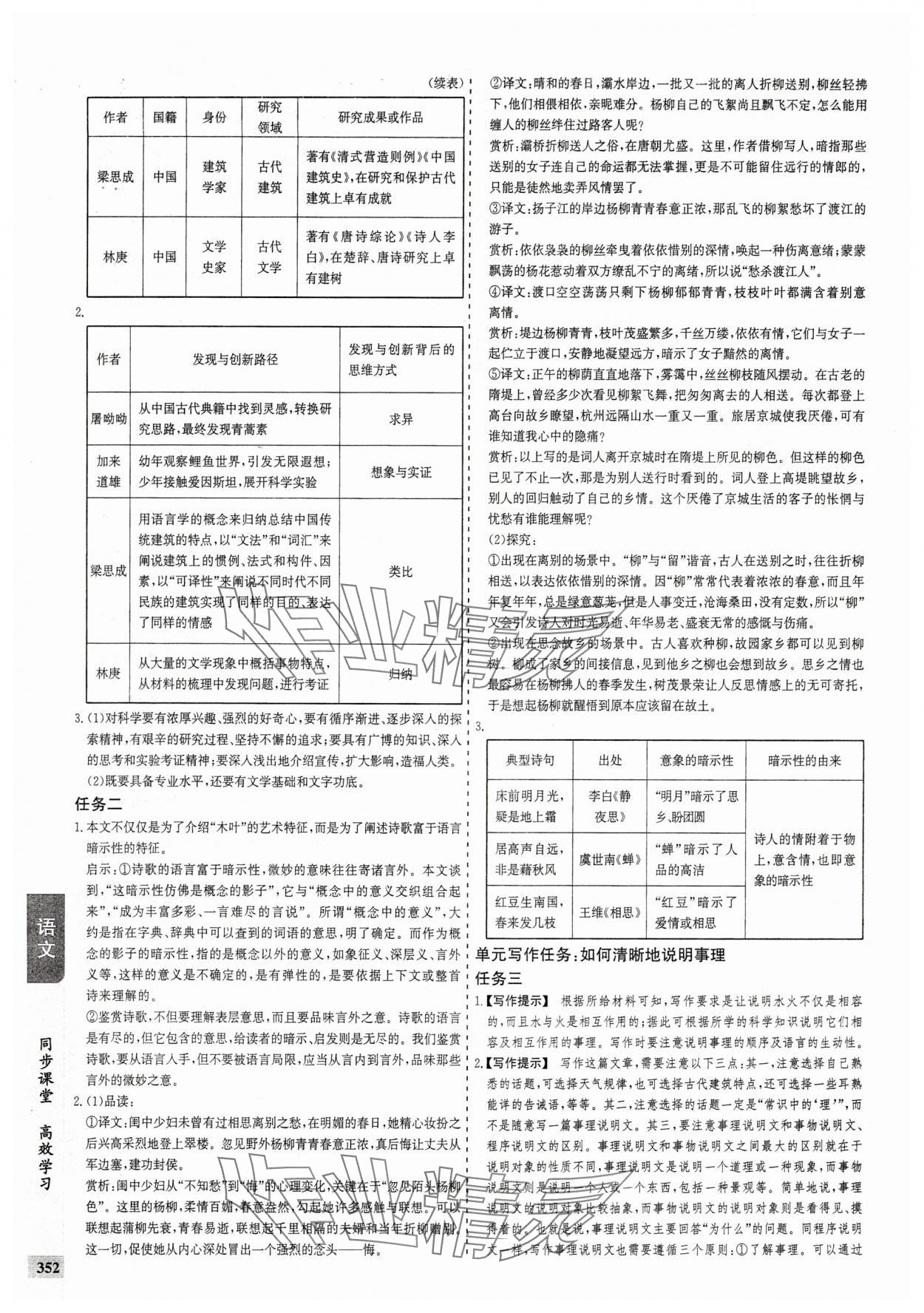 2025年創(chuàng)新思維同步導(dǎo)學(xué)案高中語(yǔ)文必修下冊(cè)人教版 參考答案第12頁(yè)