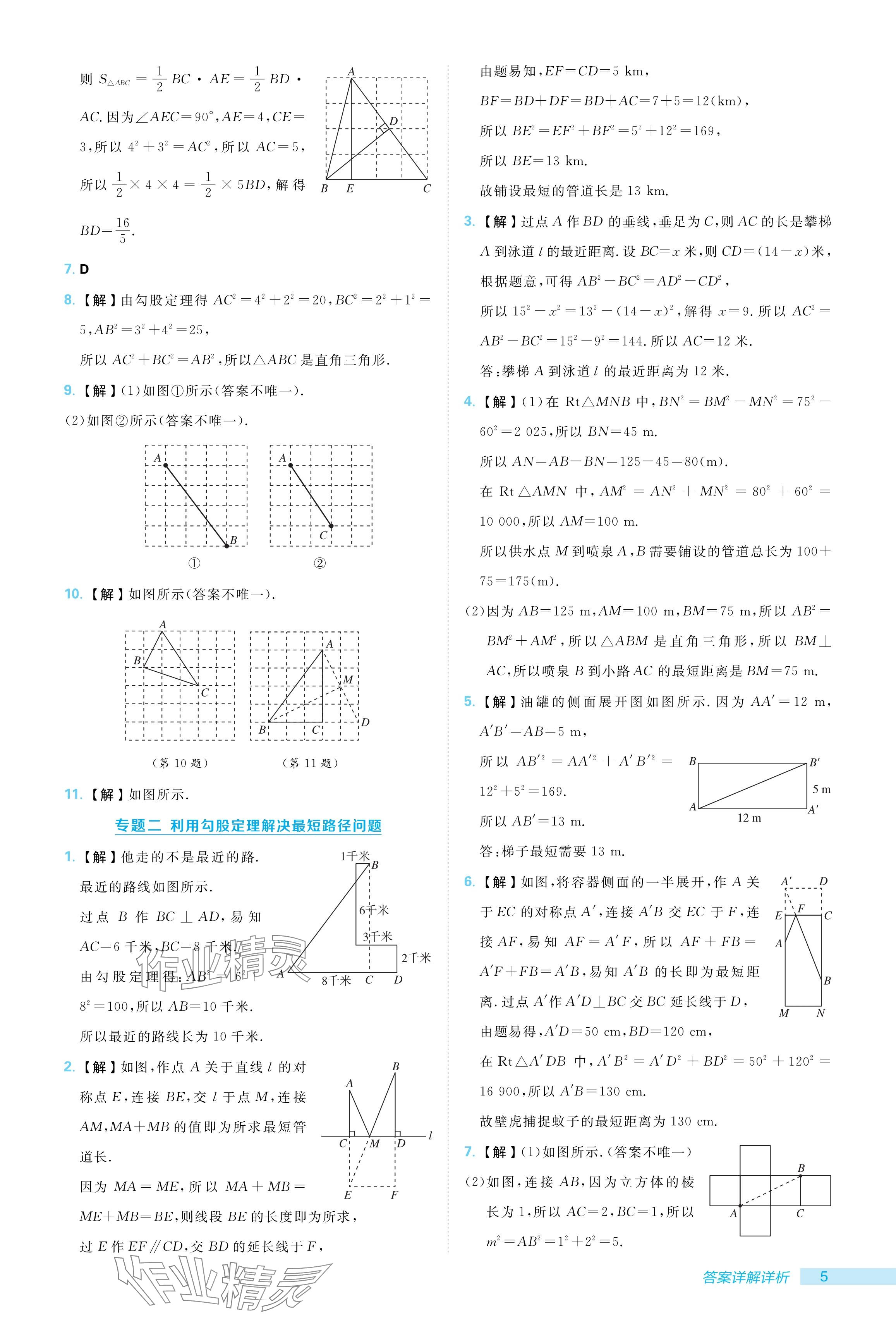 2024年綜合應(yīng)用創(chuàng)新題典中點八年級數(shù)學(xué)上冊北師大版 參考答案第5頁