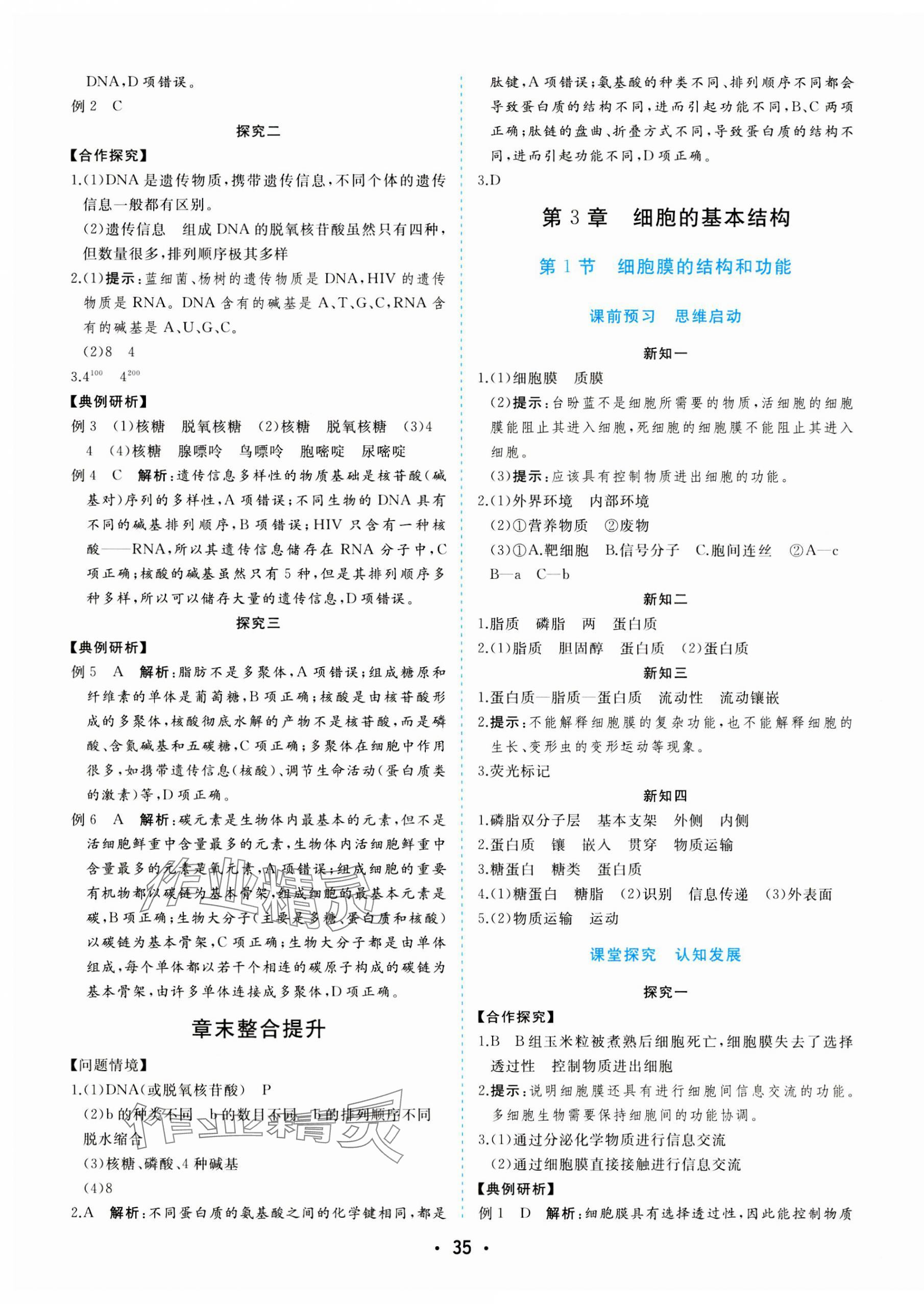 2023年金版学案高中同步辅导与检测高中生物必修1人教版 第7页