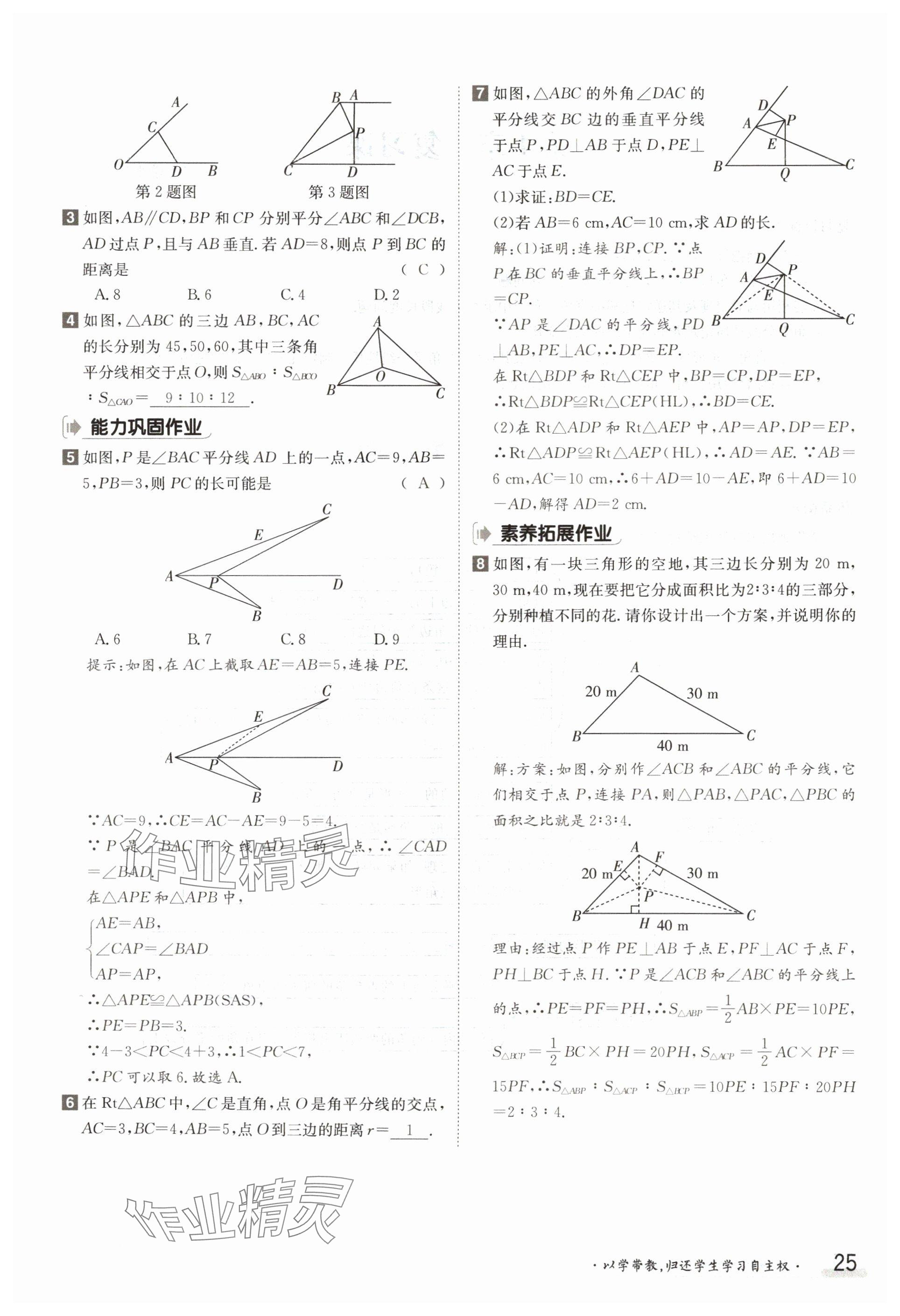 2024年金太陽導(dǎo)學(xué)案八年級數(shù)學(xué)下冊湘教版 參考答案第25頁