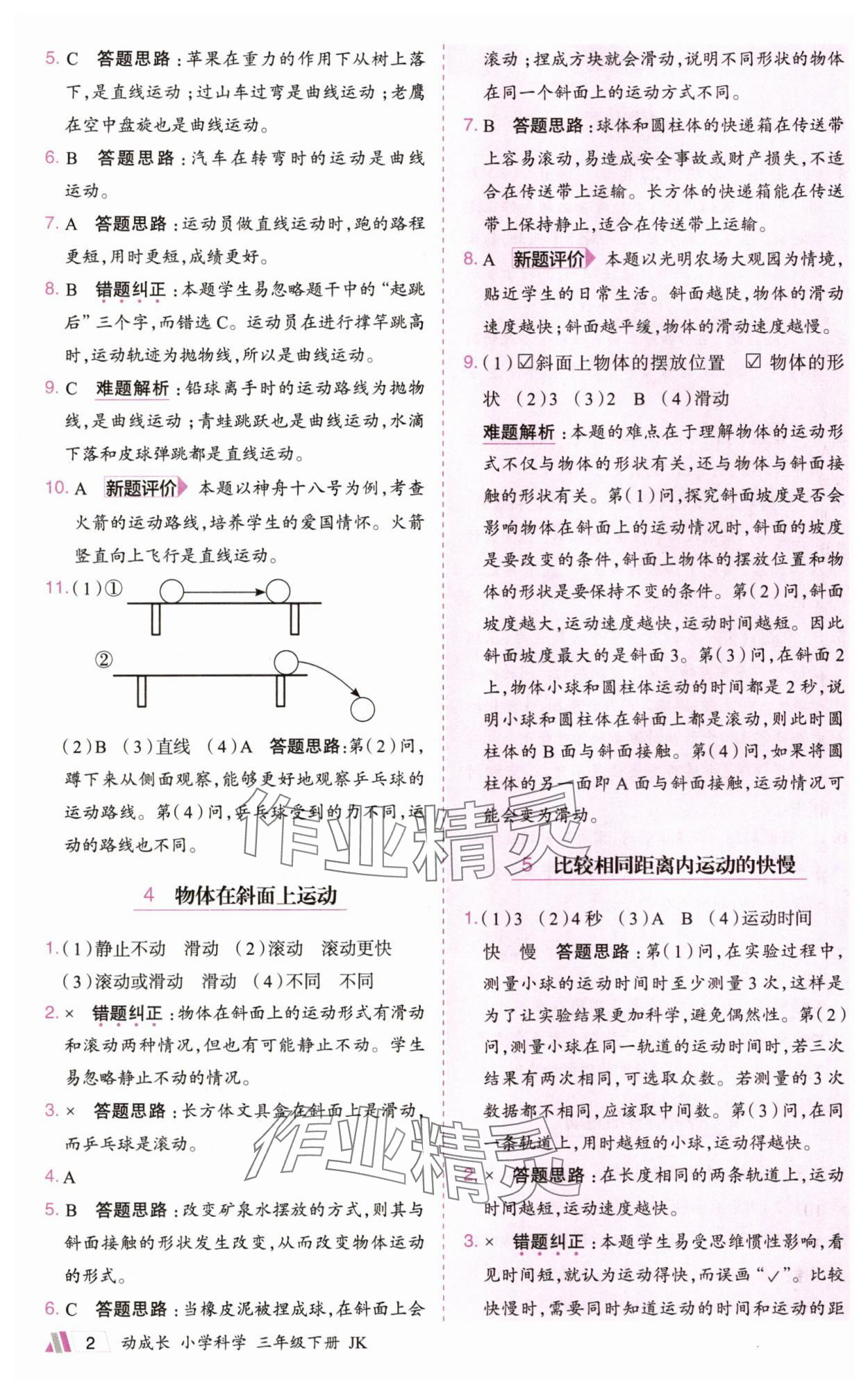 2025年动成长题题体现核心素养三年级科学下册教科版 参考答案第2页