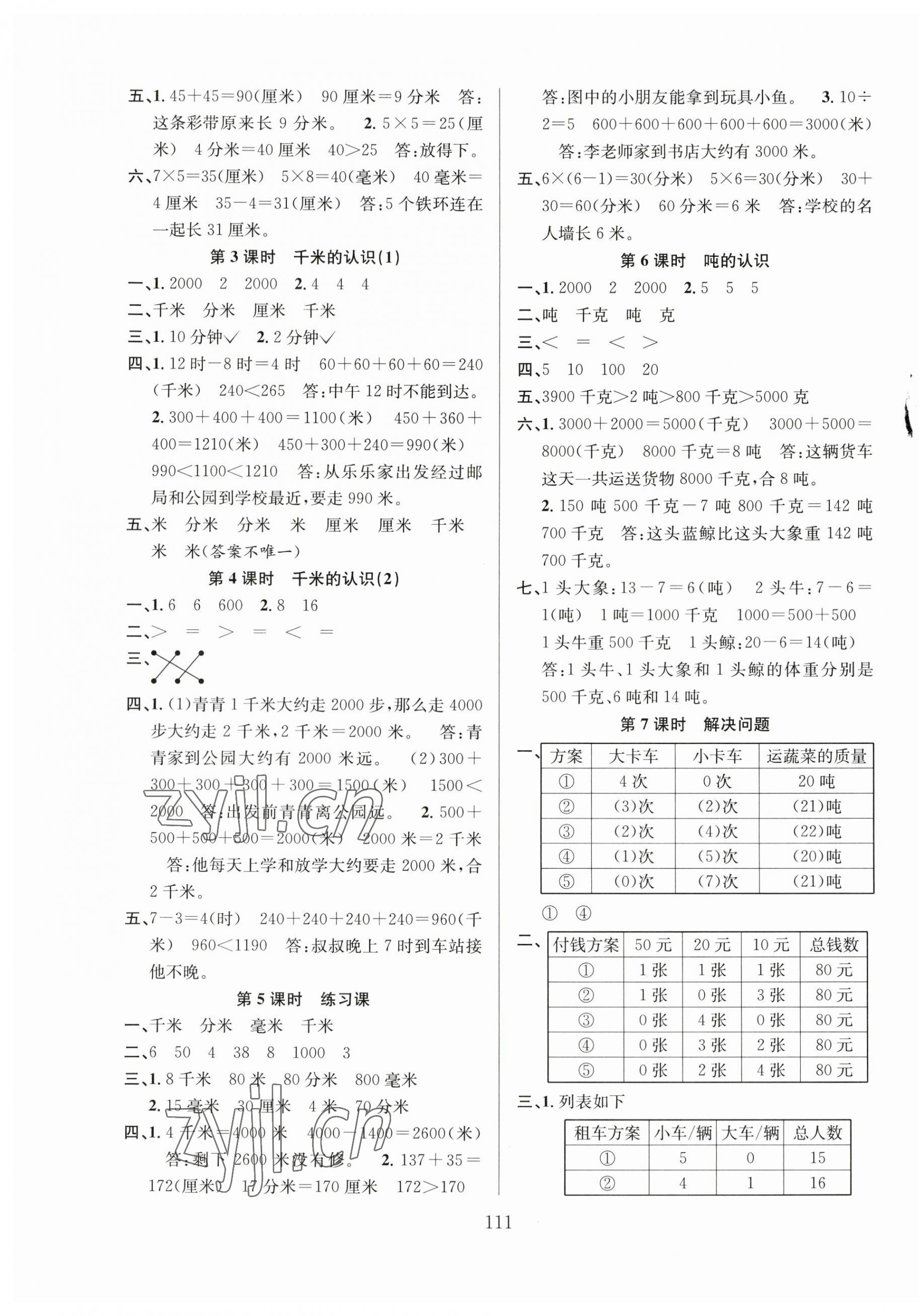 2023年阳光课堂课时作业三年级数学上册人教版 第3页