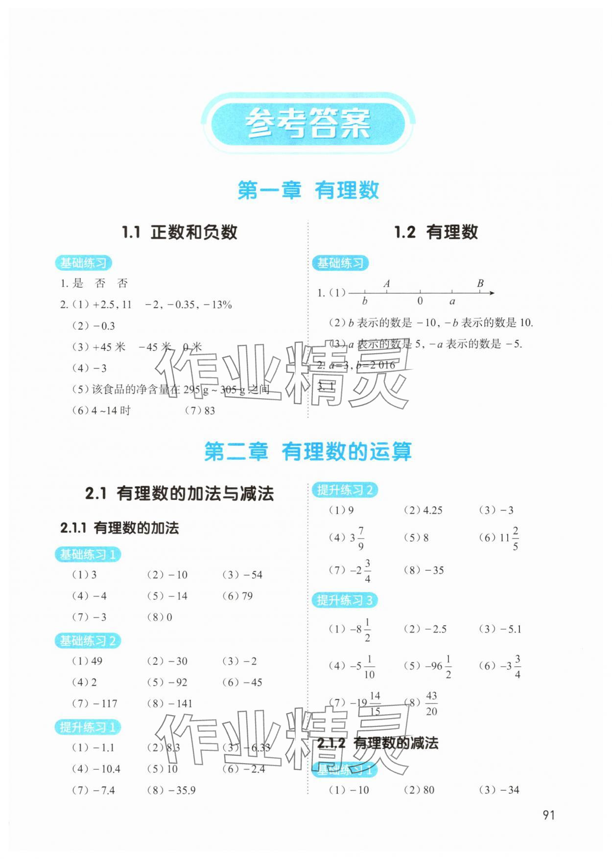 2025年计算100七年级数学上册人教版 第1页