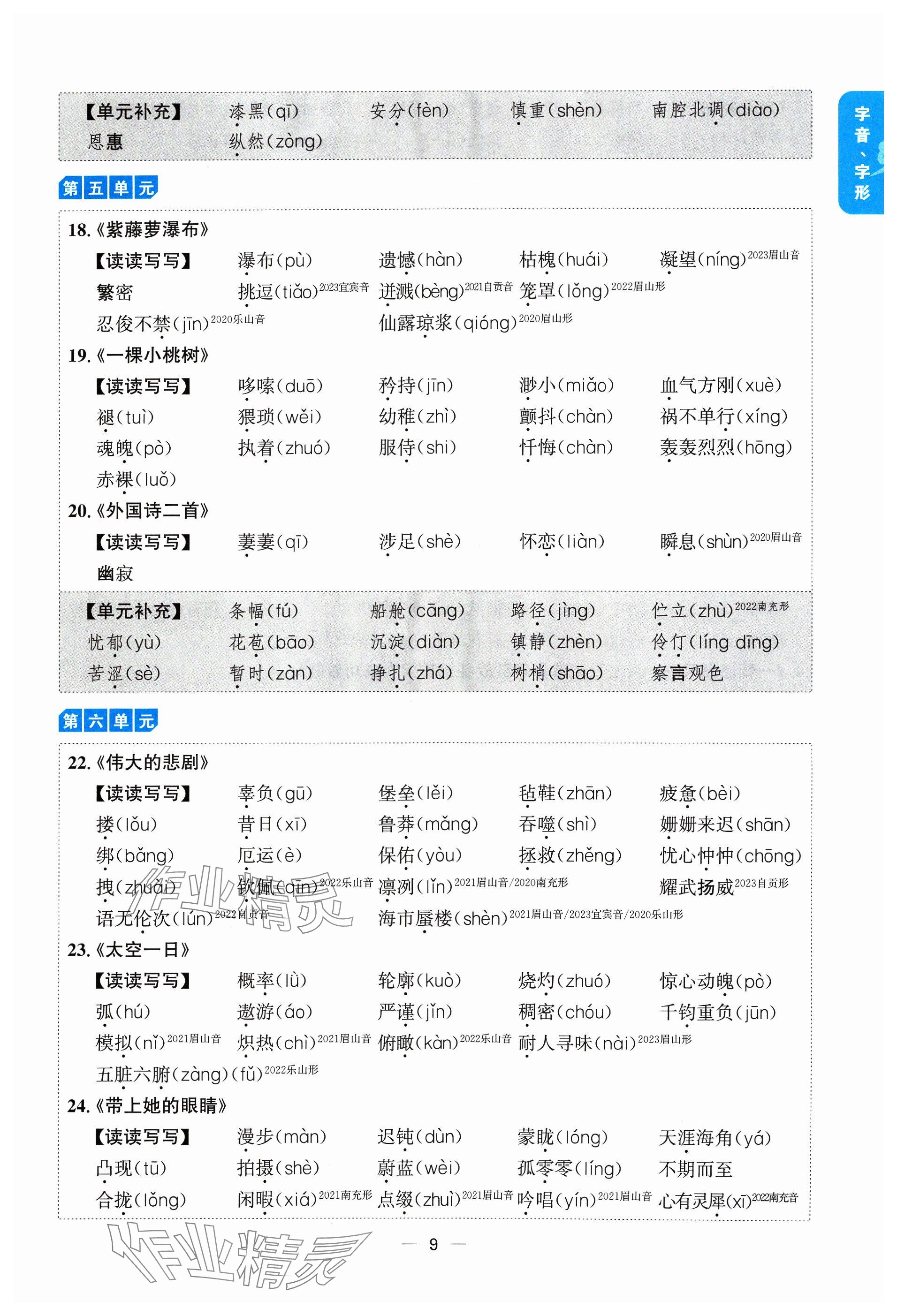 2024年學程先鋒中考總復習語文 參考答案第9頁