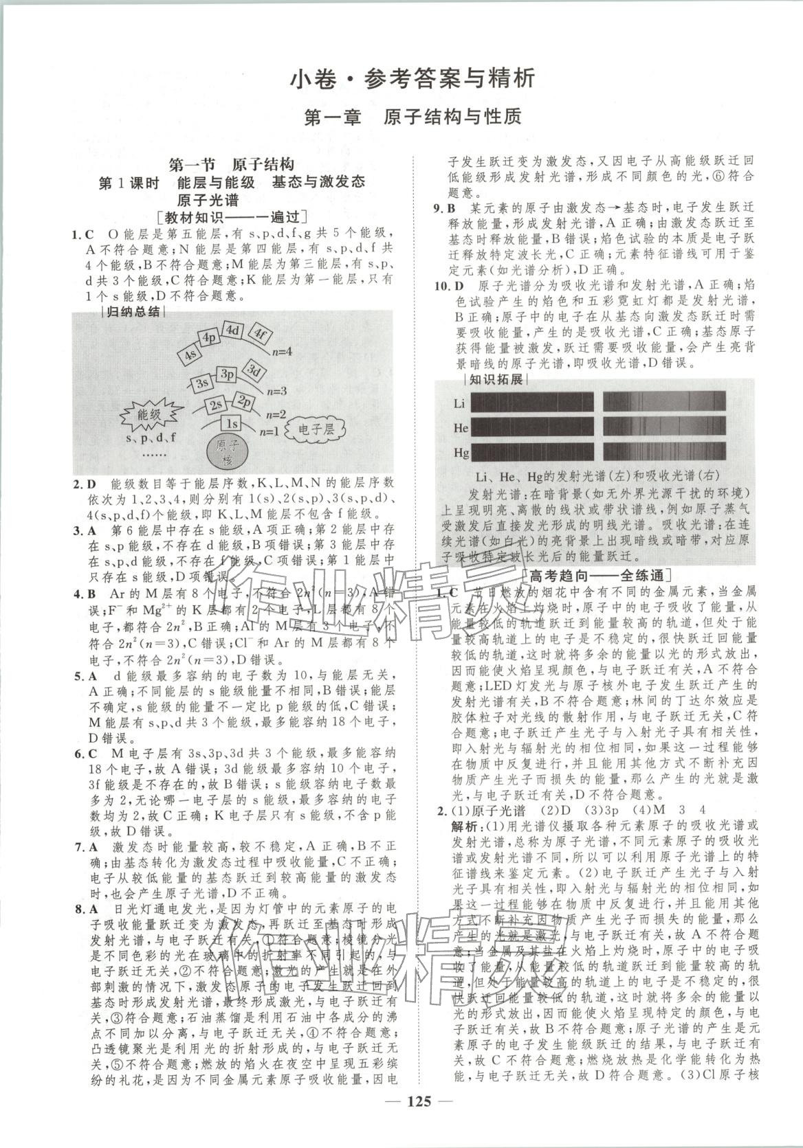 2026年三維設(shè)計學(xué)思用精練高中化學(xué)選擇性必修第二冊人教版&nbsp;第1頁