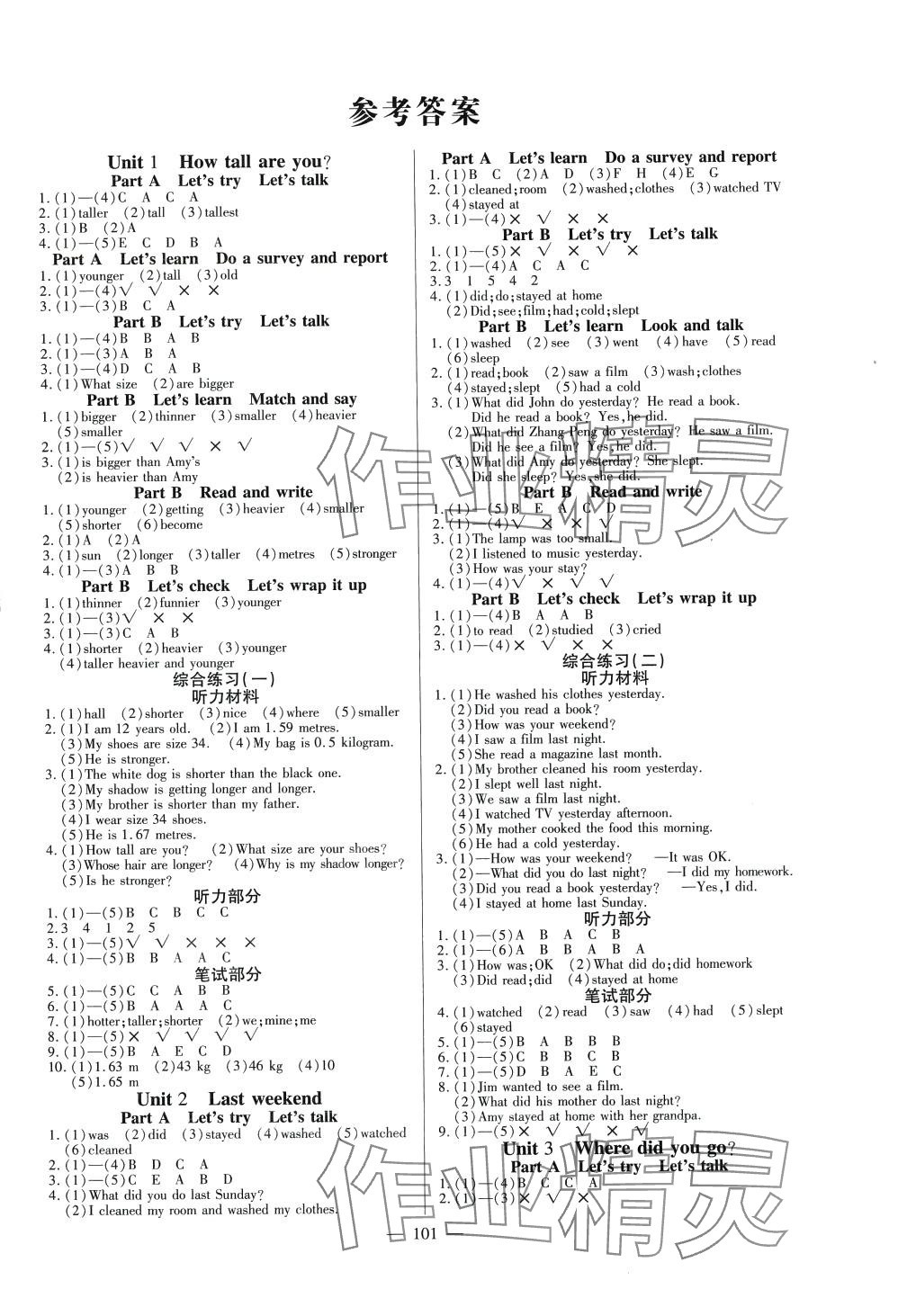 2024年快樂(lè)練習(xí)作業(yè)本六年級(jí)英語(yǔ)下冊(cè)人教版 第1頁(yè)