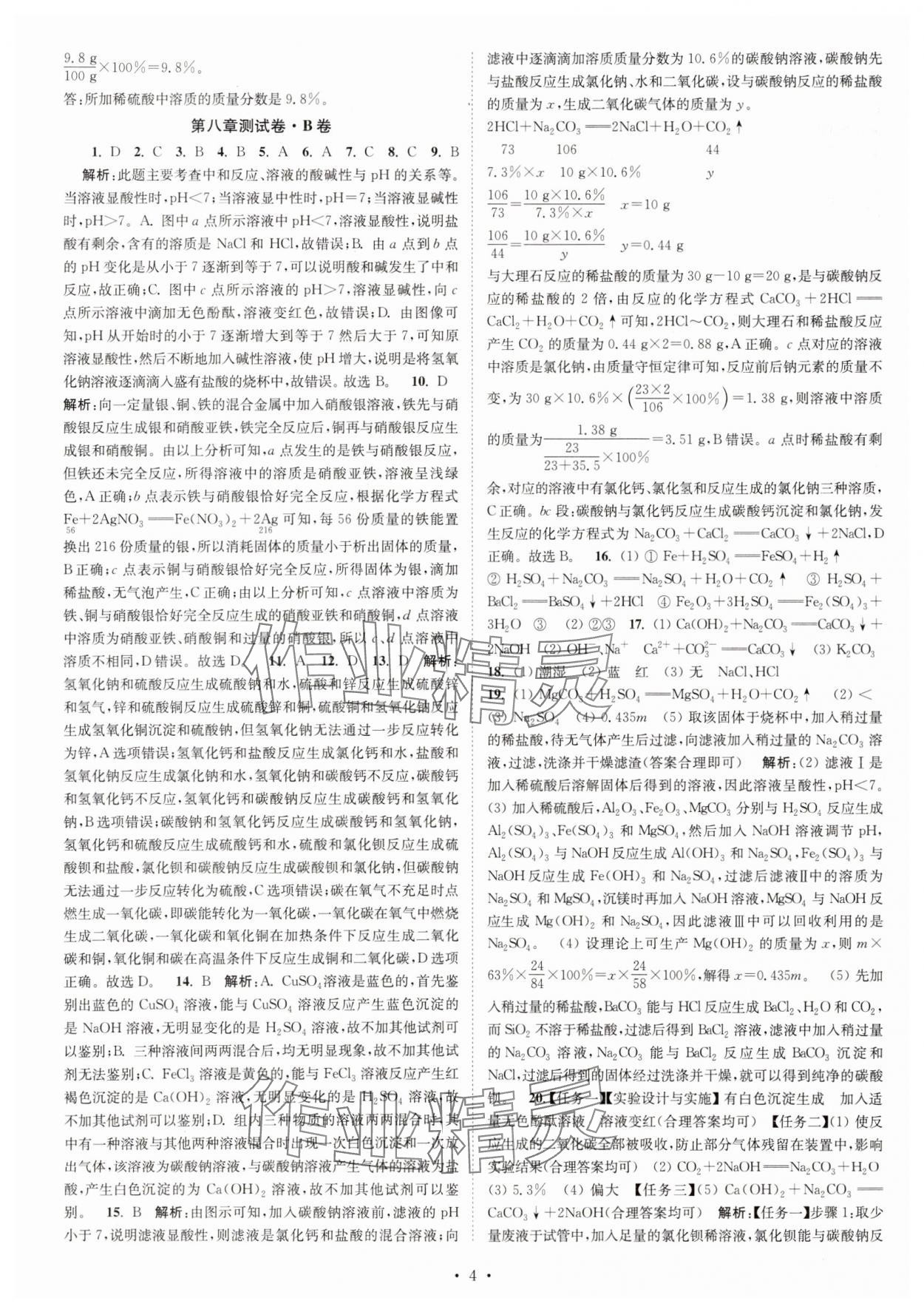 2025年江蘇密卷九年級化學(xué)下冊滬教版 第4頁