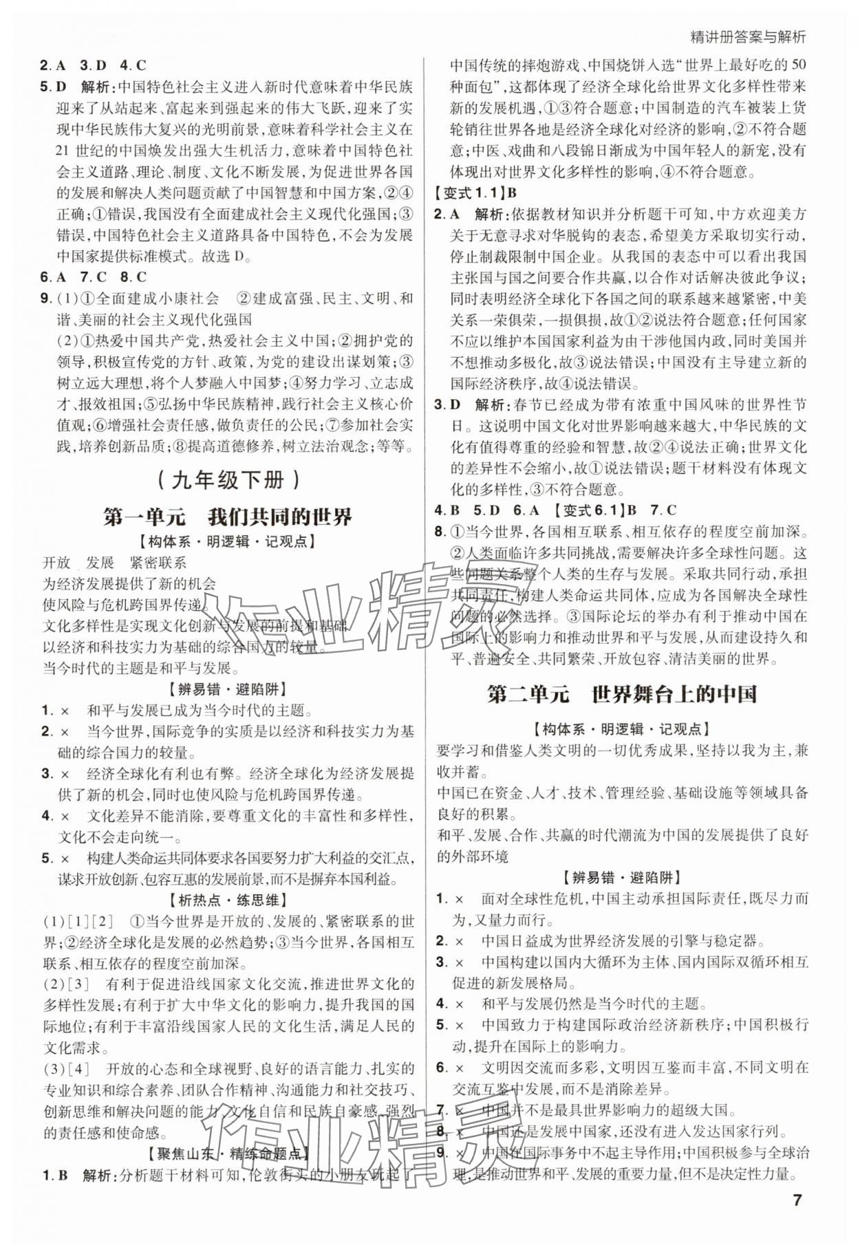 2025年考出好成績中考總復習道德與法治山東專版 第7頁