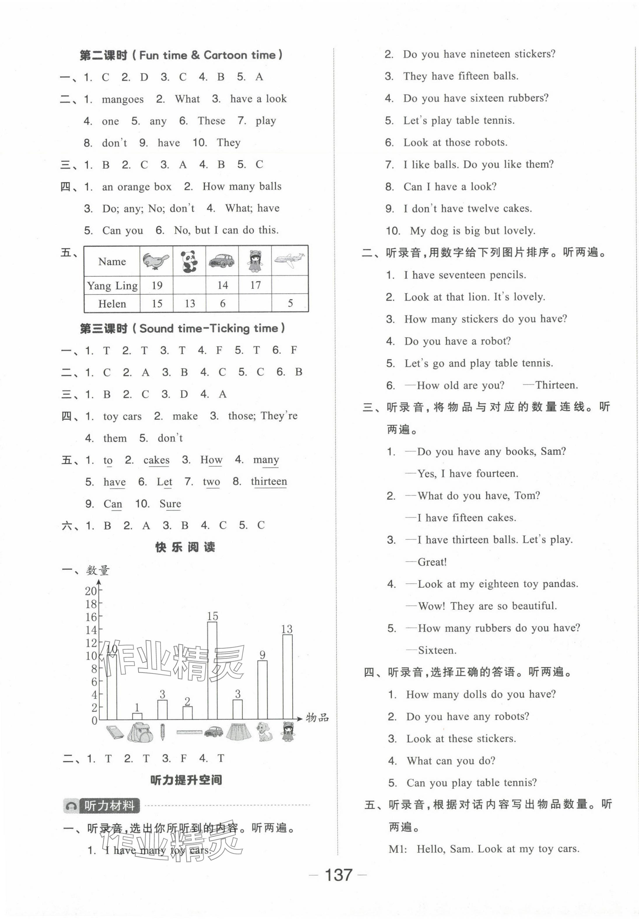 2024年全品學練考四年級英語上冊譯林版 參考答案第5頁