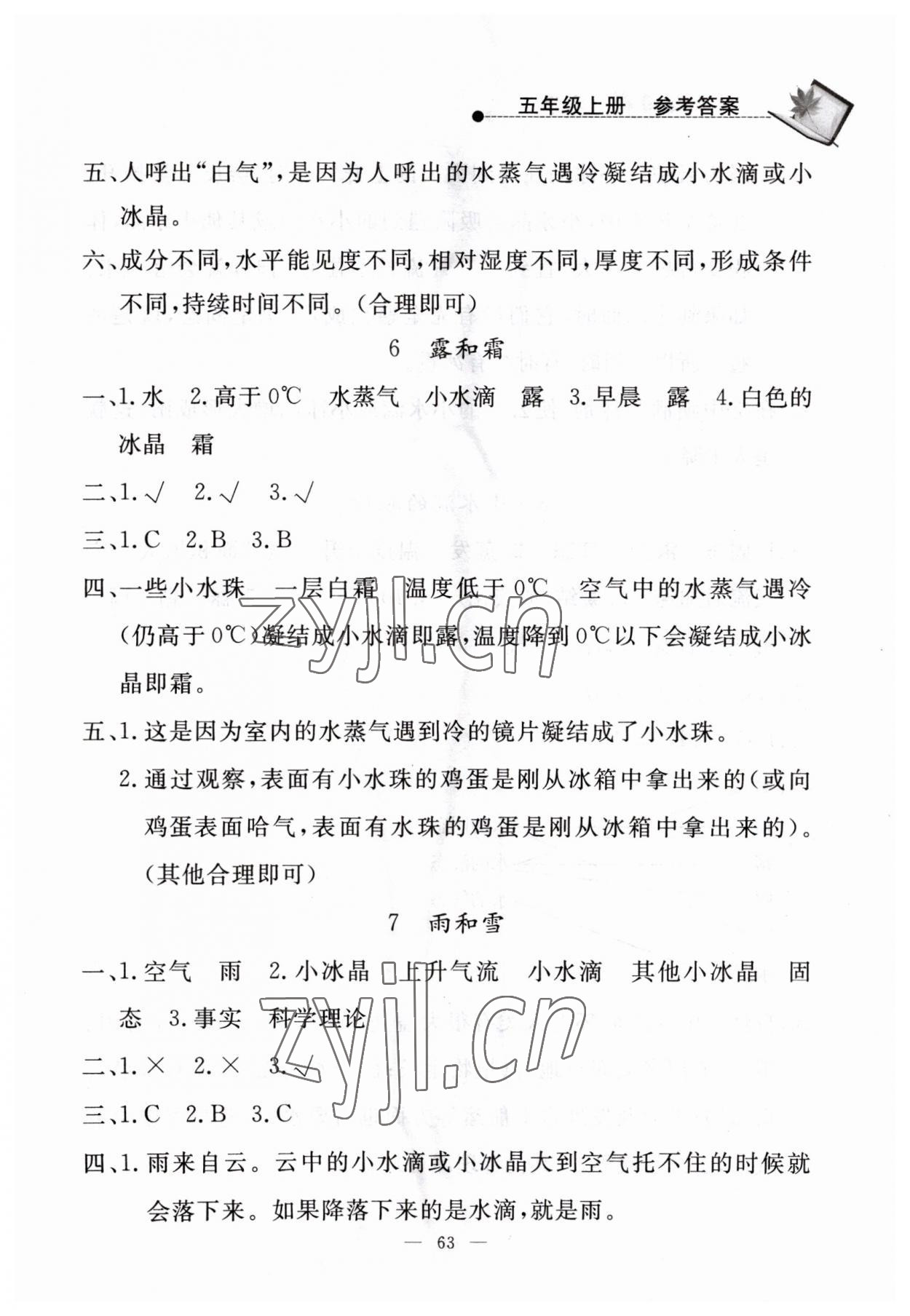 2023年同步練習(xí)冊(cè)山東科學(xué)技術(shù)出版社五年級(jí)科學(xué)上冊(cè)青島版 第3頁(yè)