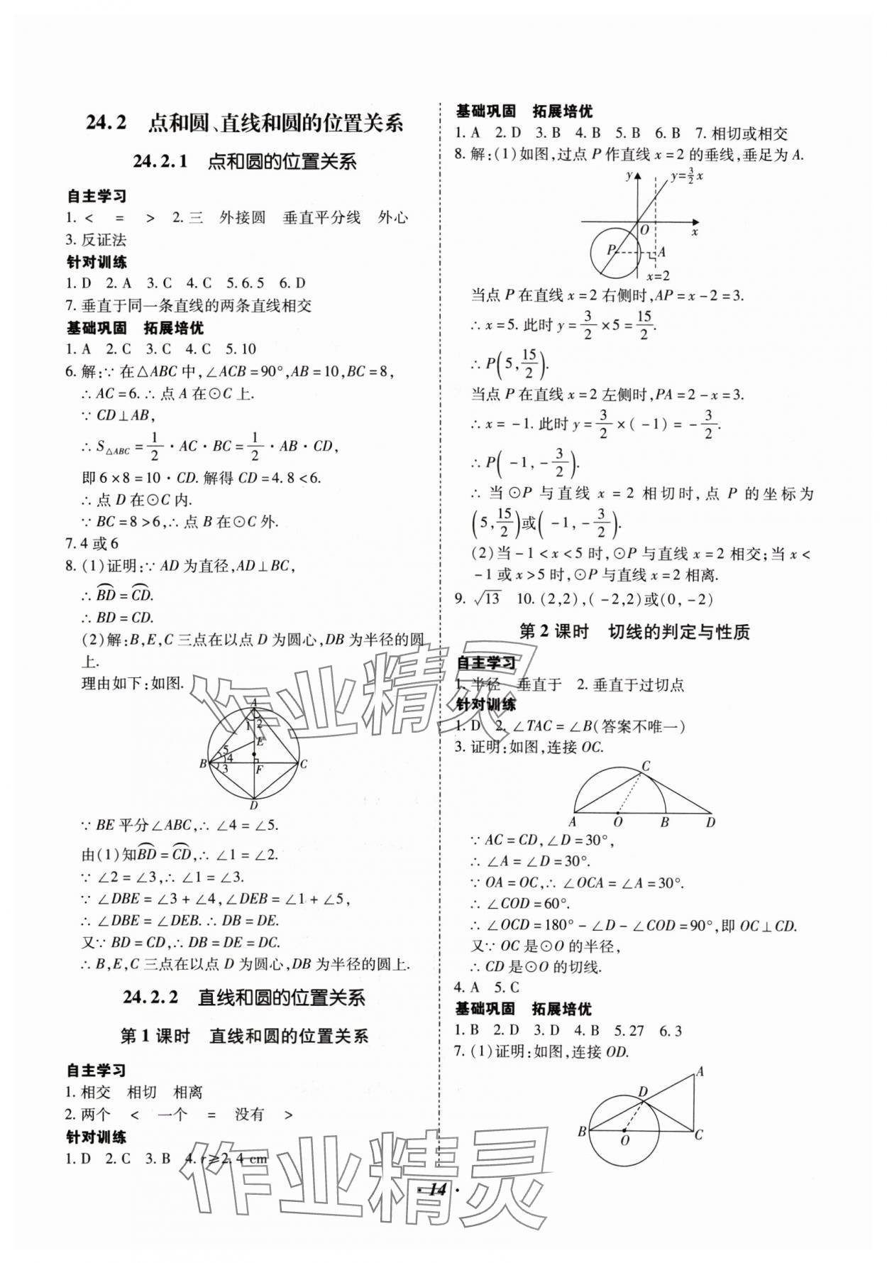 2024年本土攻略九年级数学全一册人教版 参考答案第14页