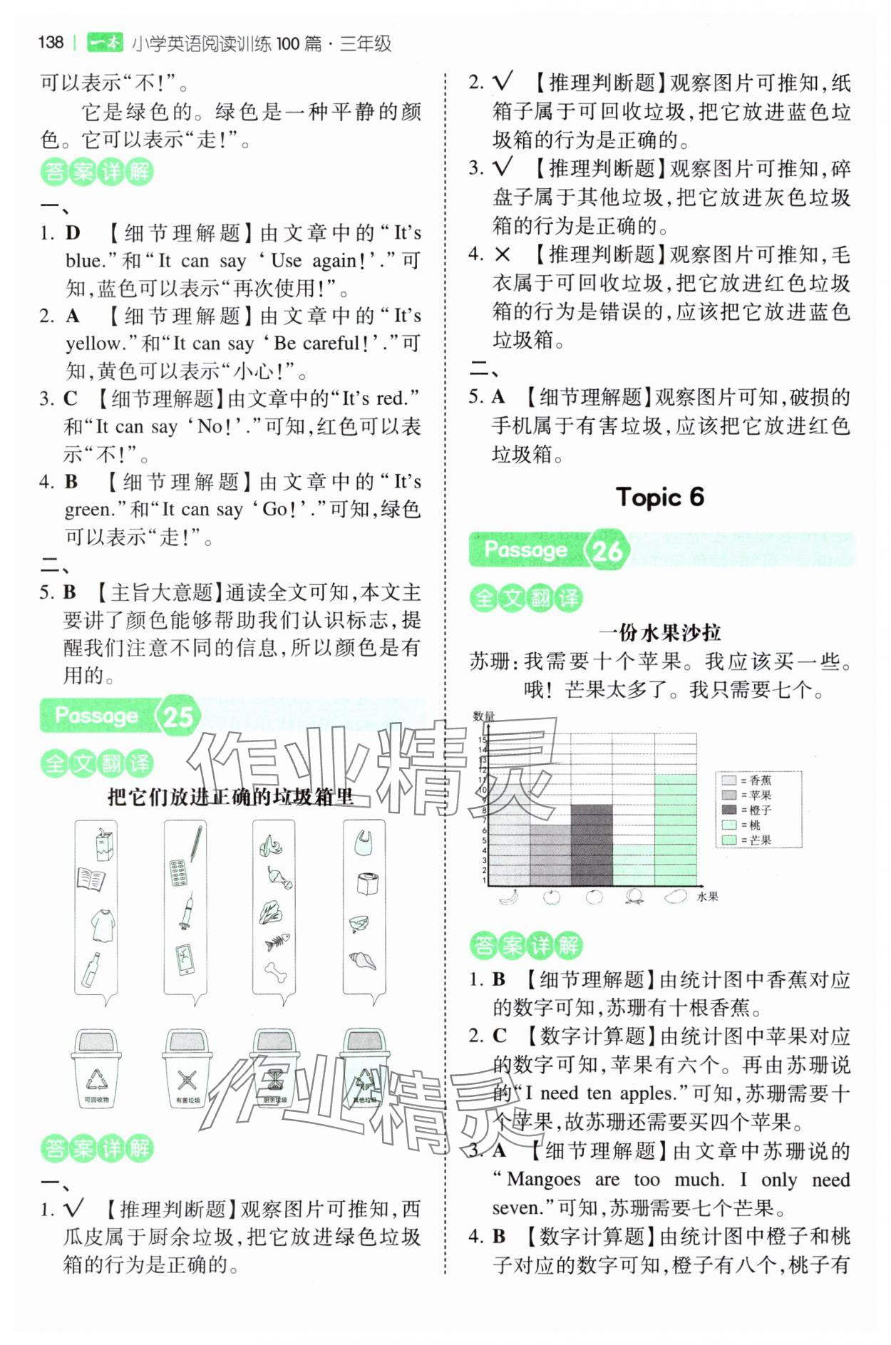 2025年一本閱讀訓(xùn)練100篇三年級(jí)英語(yǔ)人教版&nbsp;參考答案第12頁(yè)