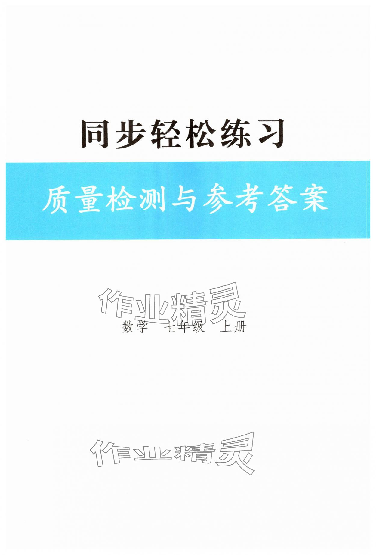 2025年同步轻松练习七年级数学上册人教版 第1页
