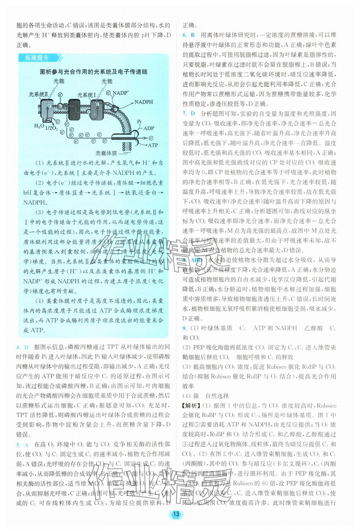 2025年南通小題天天練高中生物&nbsp;參考答案第13頁(yè)