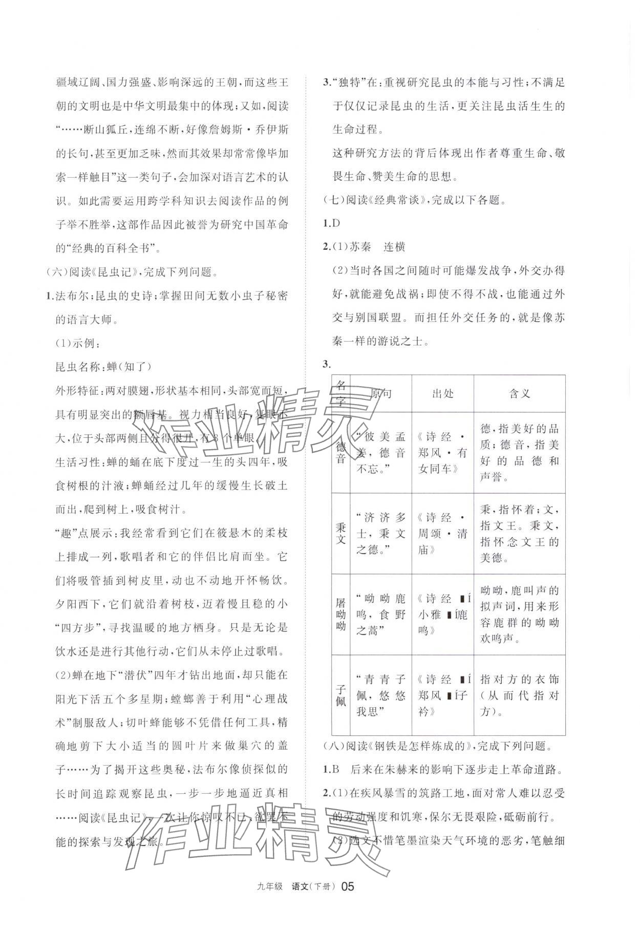 2024年学习之友九年级语文下册人教版 参考答案第5页