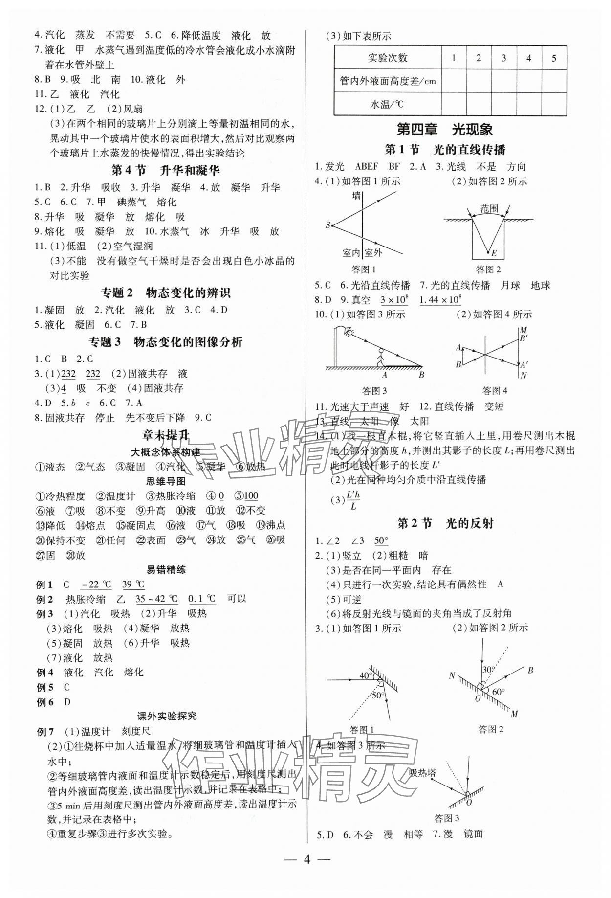 2024年领跑作业本八年级物理上册人教版广州专版 第4页