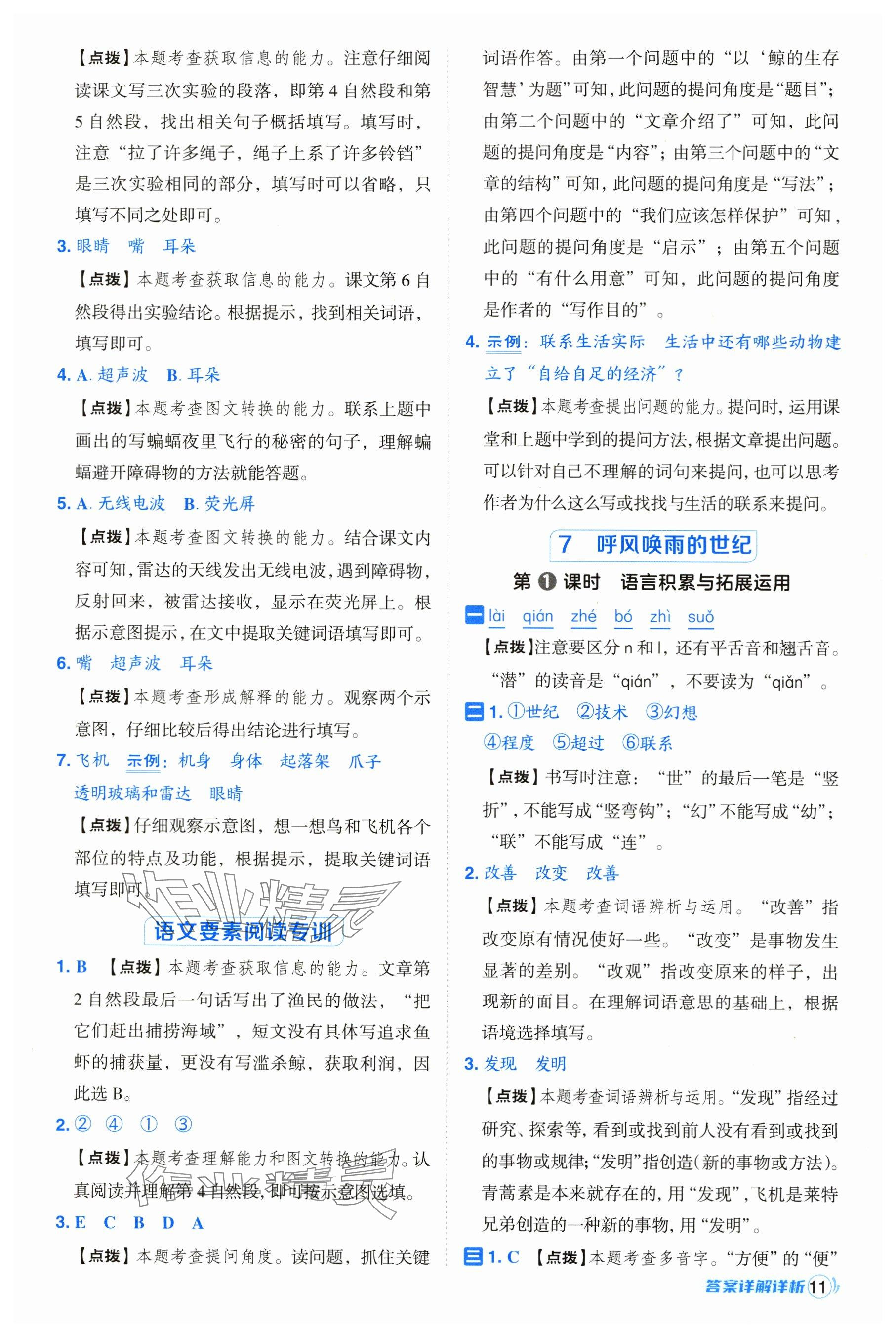 2024年綜合應(yīng)用創(chuàng)新題典中點四年級語文上冊人教版 參考答案第11頁