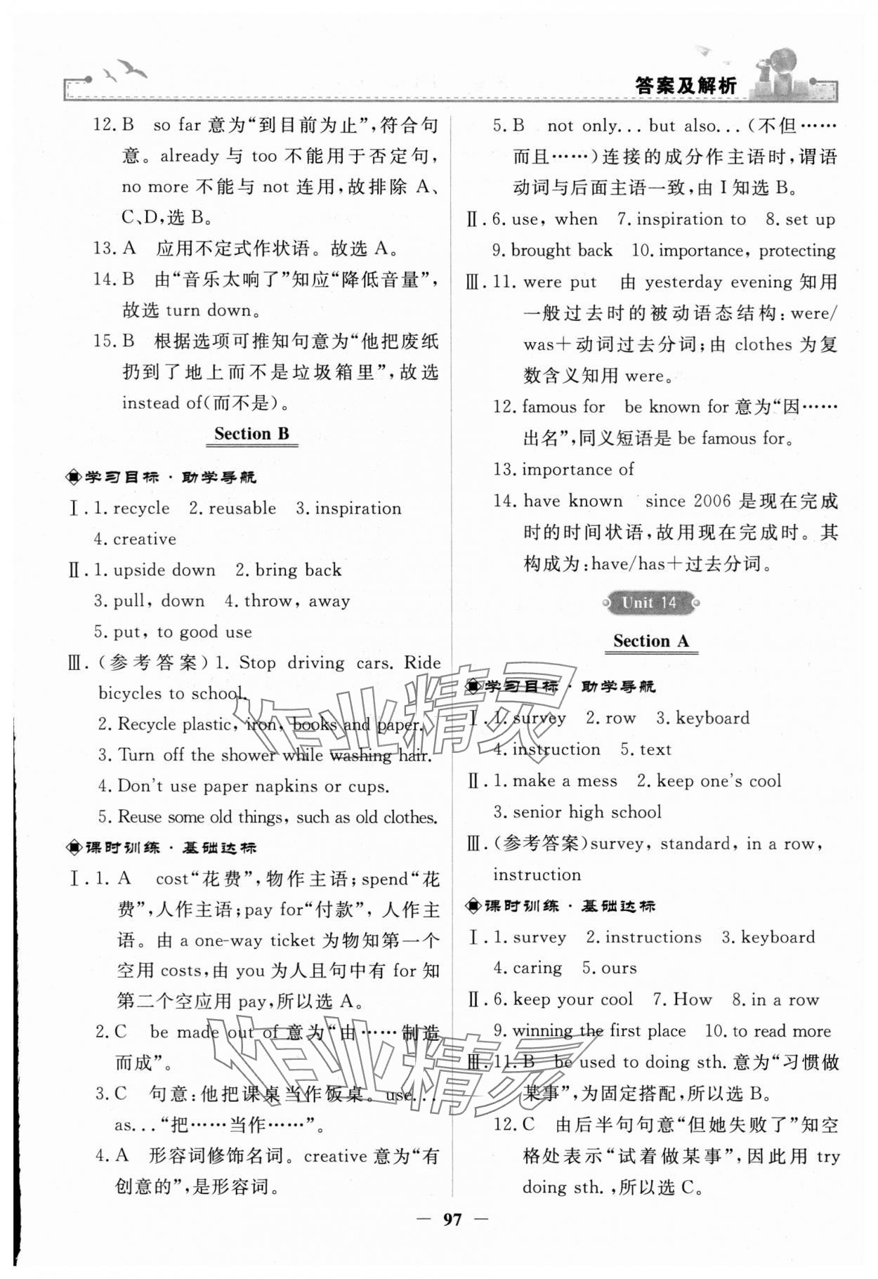 2023年陽(yáng)光課堂金牌練習(xí)冊(cè)九年級(jí)英語(yǔ)全一冊(cè)人教版 第13頁(yè)