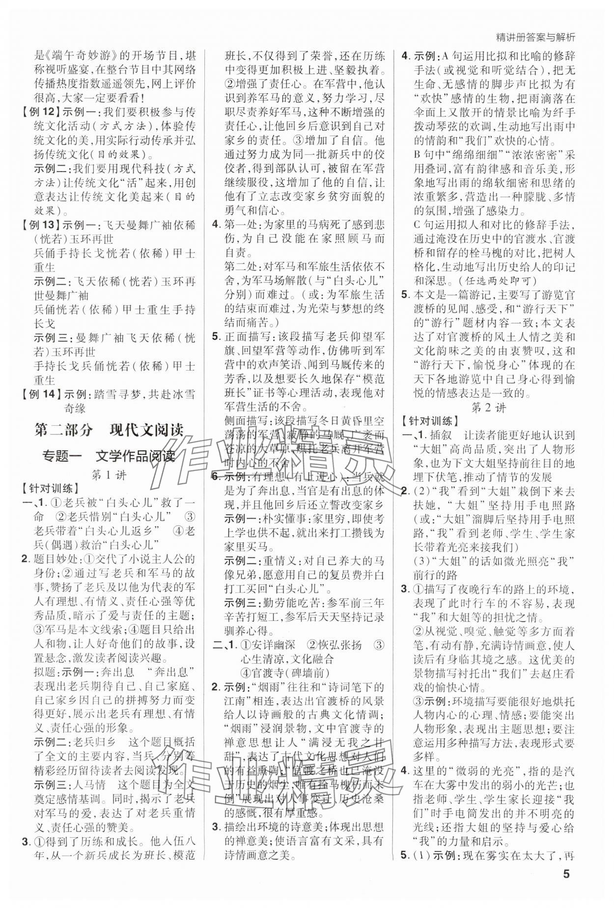 2025年考出好成绩中考总复习语文河南专版 参考答案第4页