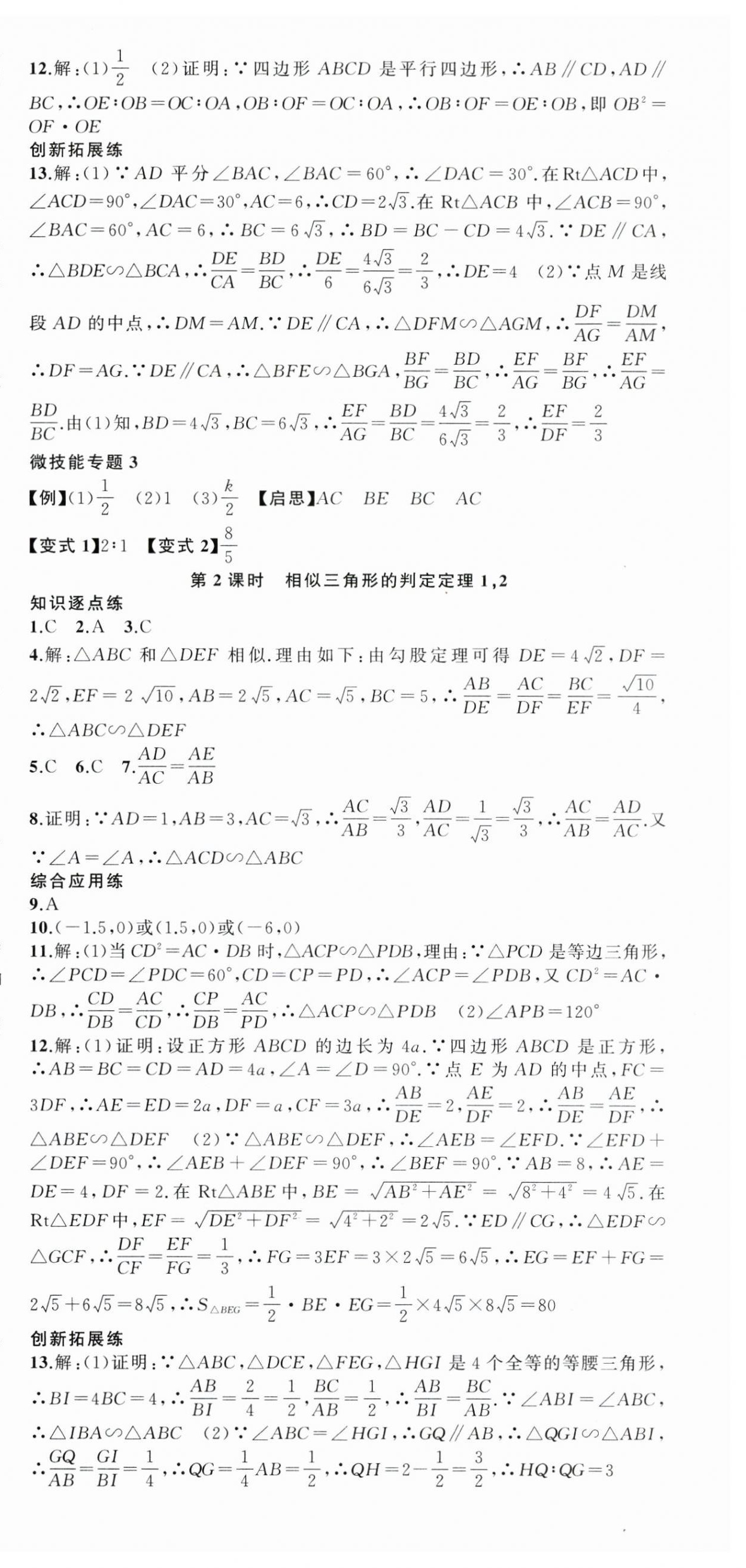 2024年同步作业本练闯考九年级数学下册人教版安徽专版 第6页