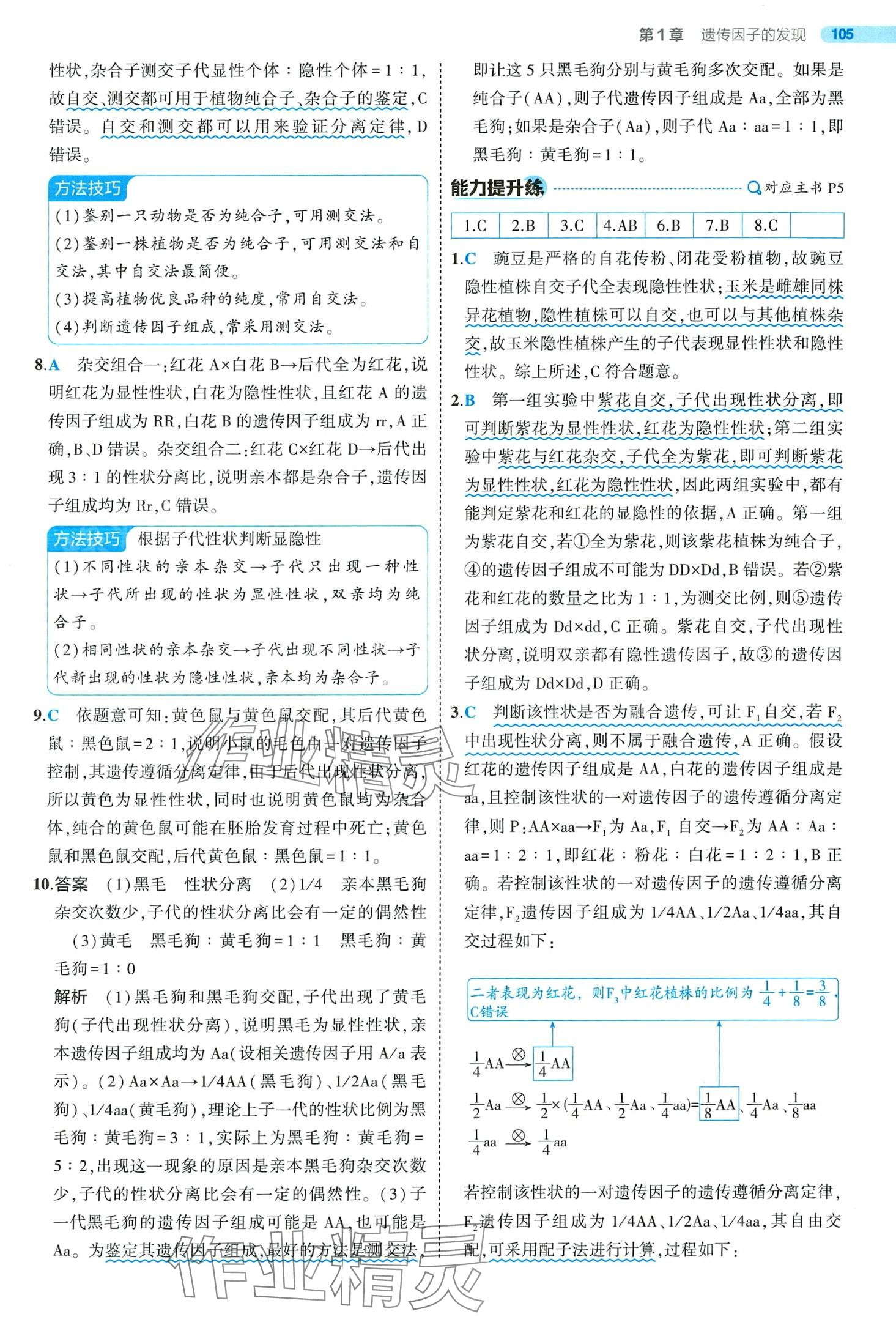 2024年5年高考3年模擬高中生物必修2人教版 第5頁