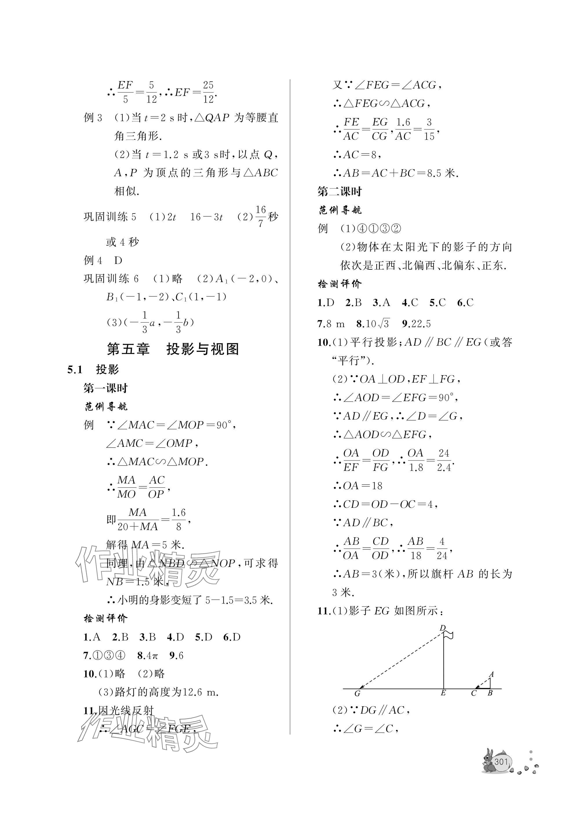 2025年新课程助学丛书九年级数学全一册北师大版 参考答案第19页