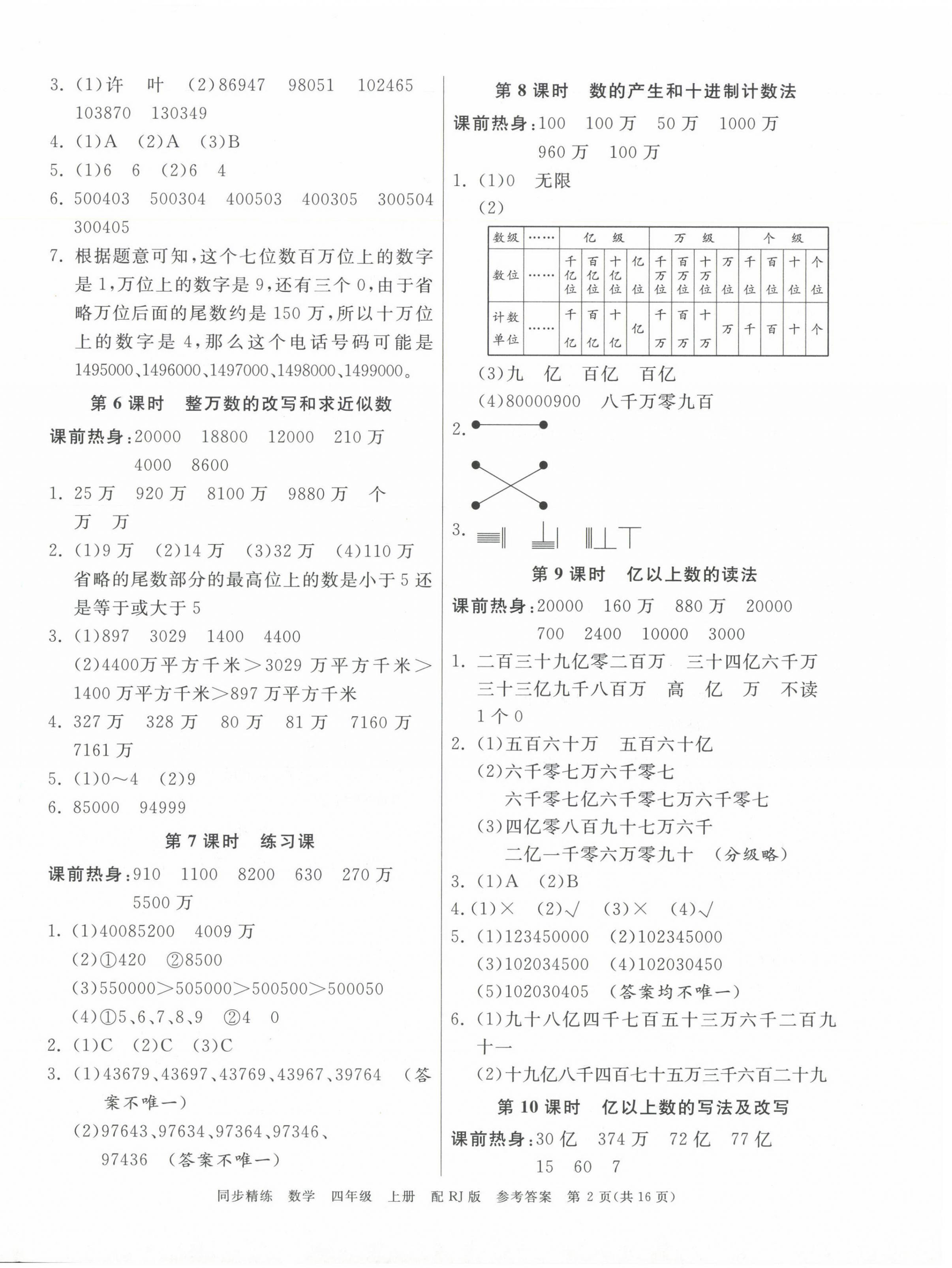 2024年同步精練廣東教育出版社四年級(jí)數(shù)學(xué)上冊(cè)人教版 第2頁