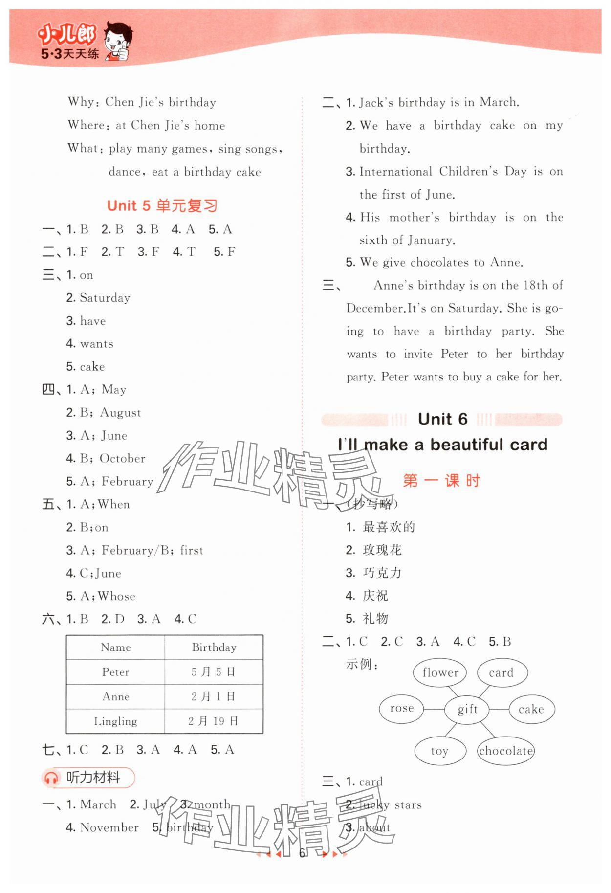 2024年53天天練五年級英語下冊湘少版 第6頁