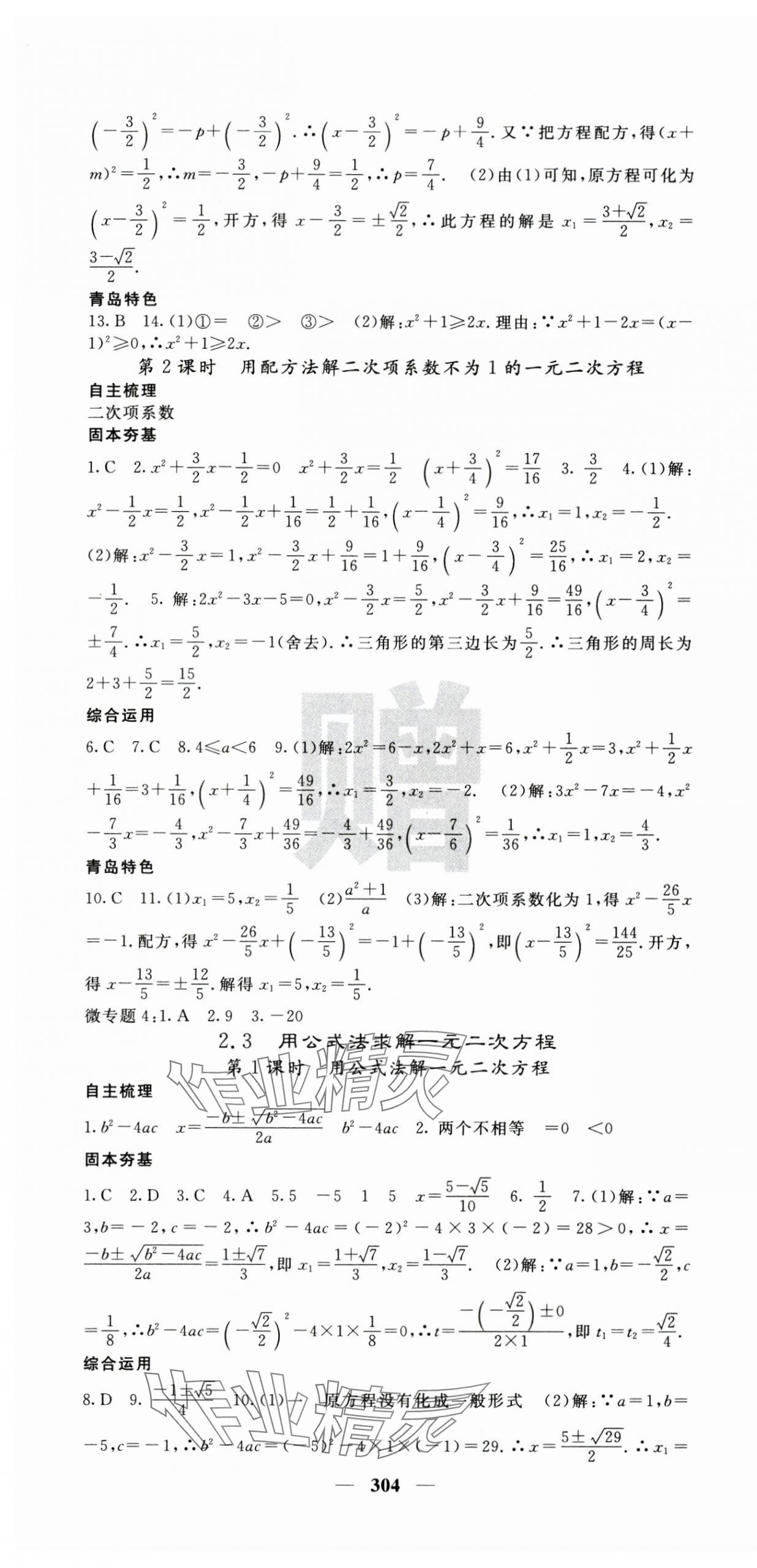 2024年名校課堂內(nèi)外九年級數(shù)學(xué)全一冊北師大版青島專版 第7頁