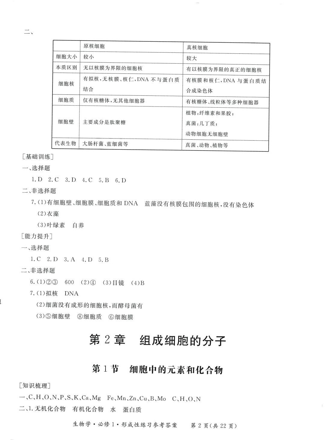 2024年形成性练习与检测高中生物必修1 第2页