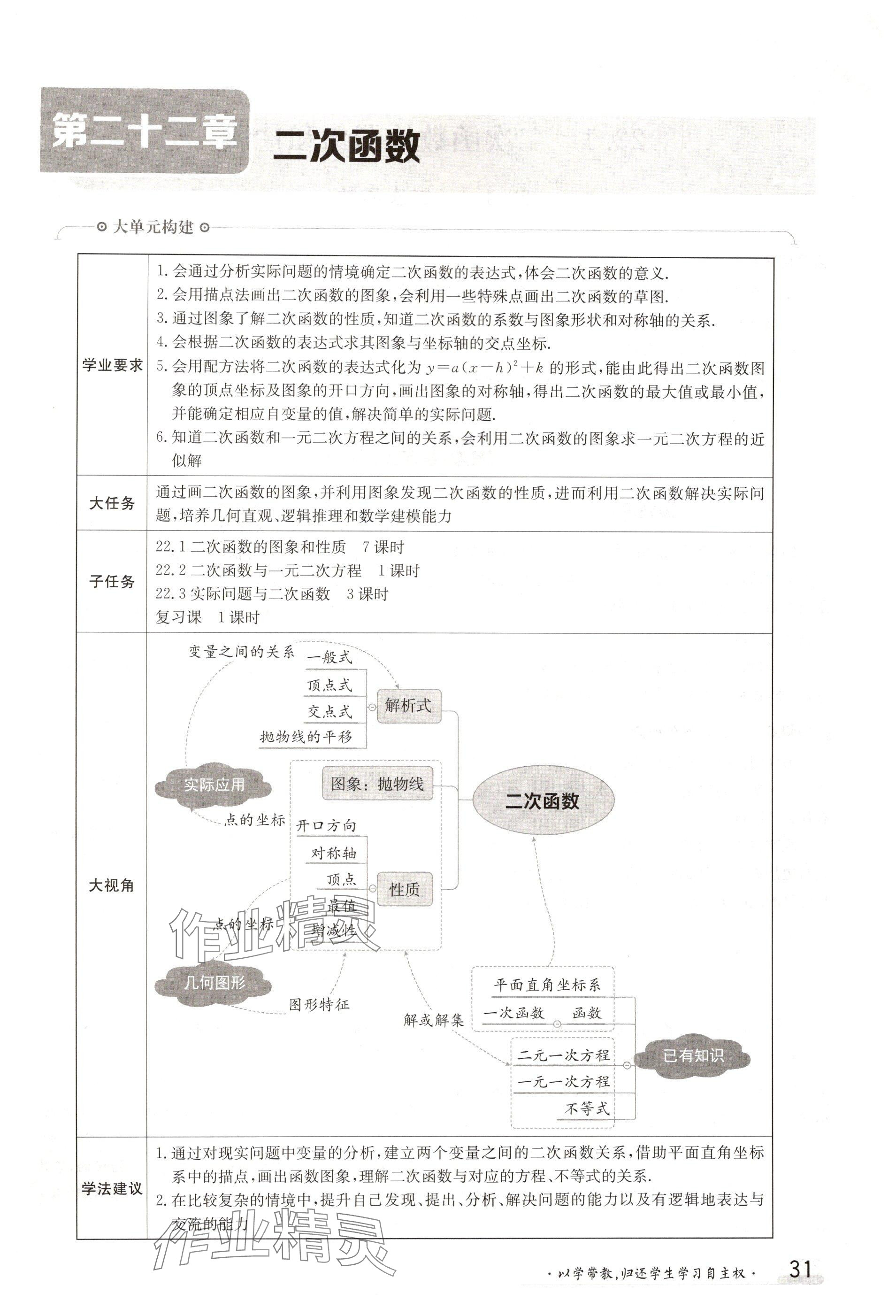 2024年金太陽導學案九年級數學人教版 參考答案第31頁