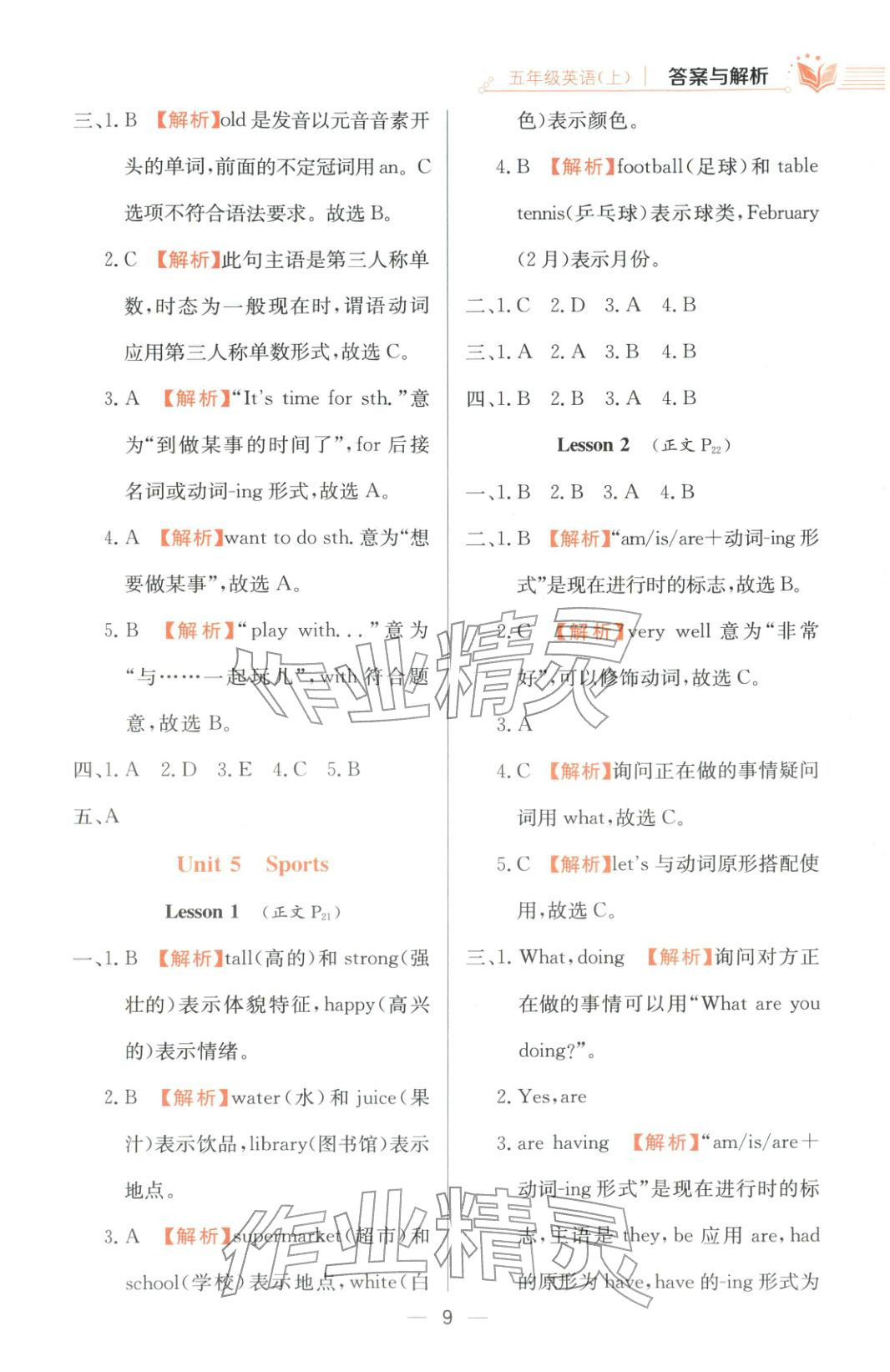 2025年教材全练五年级英语上册鲁科版 第9页