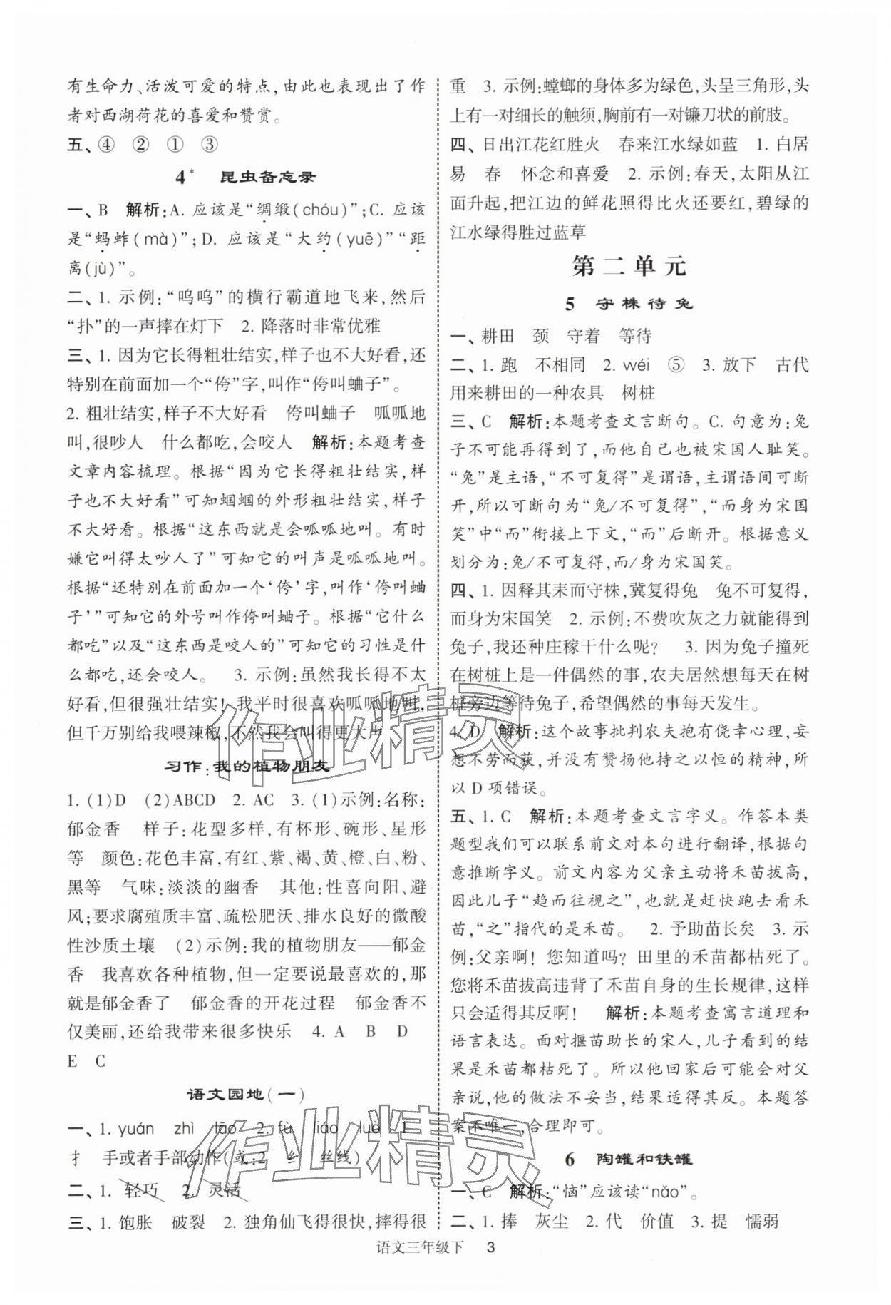 2025年經綸學典提高班三年級語文下冊人教版浙江專版 第3頁