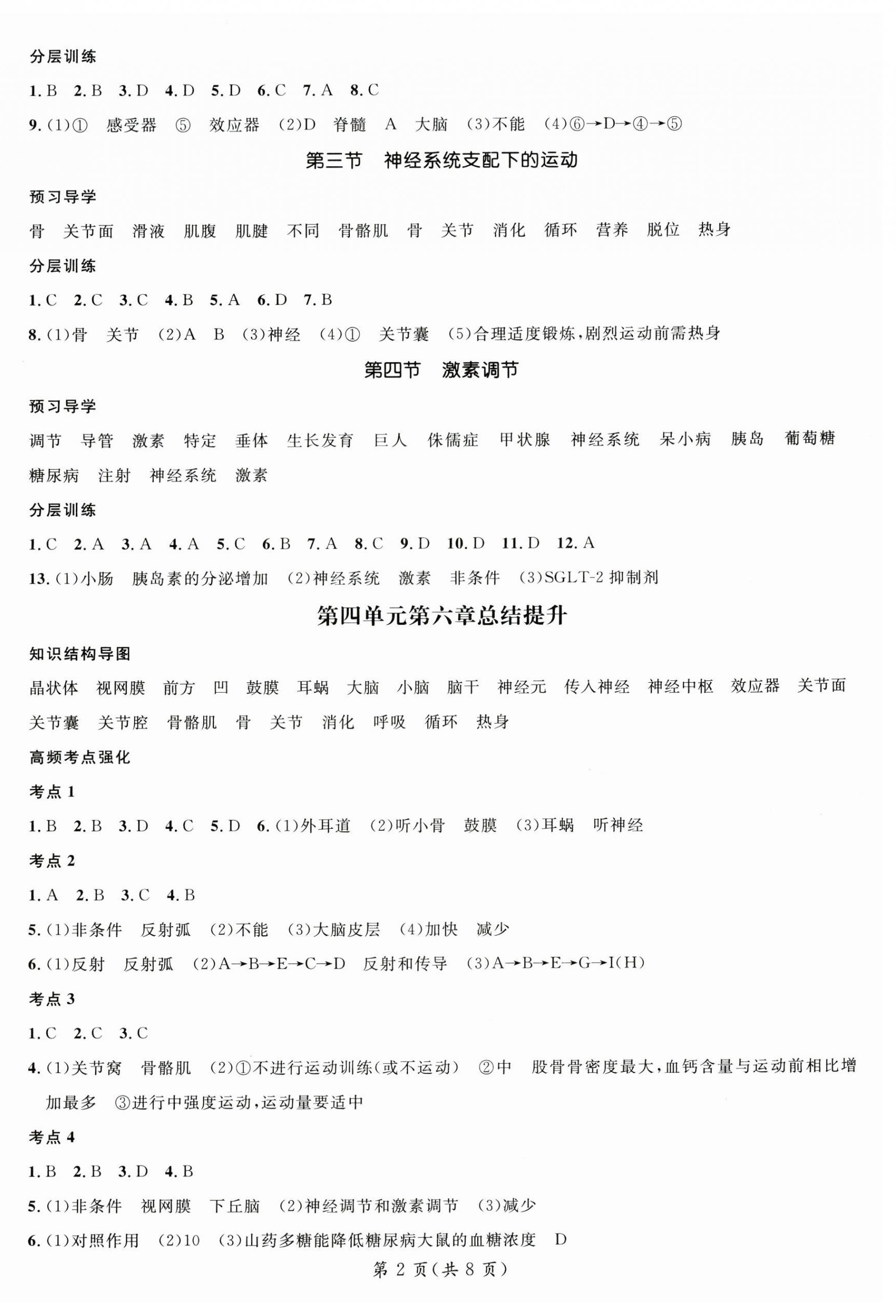 2025年名師測控八年級生物上冊人教版陜西專版 第2頁