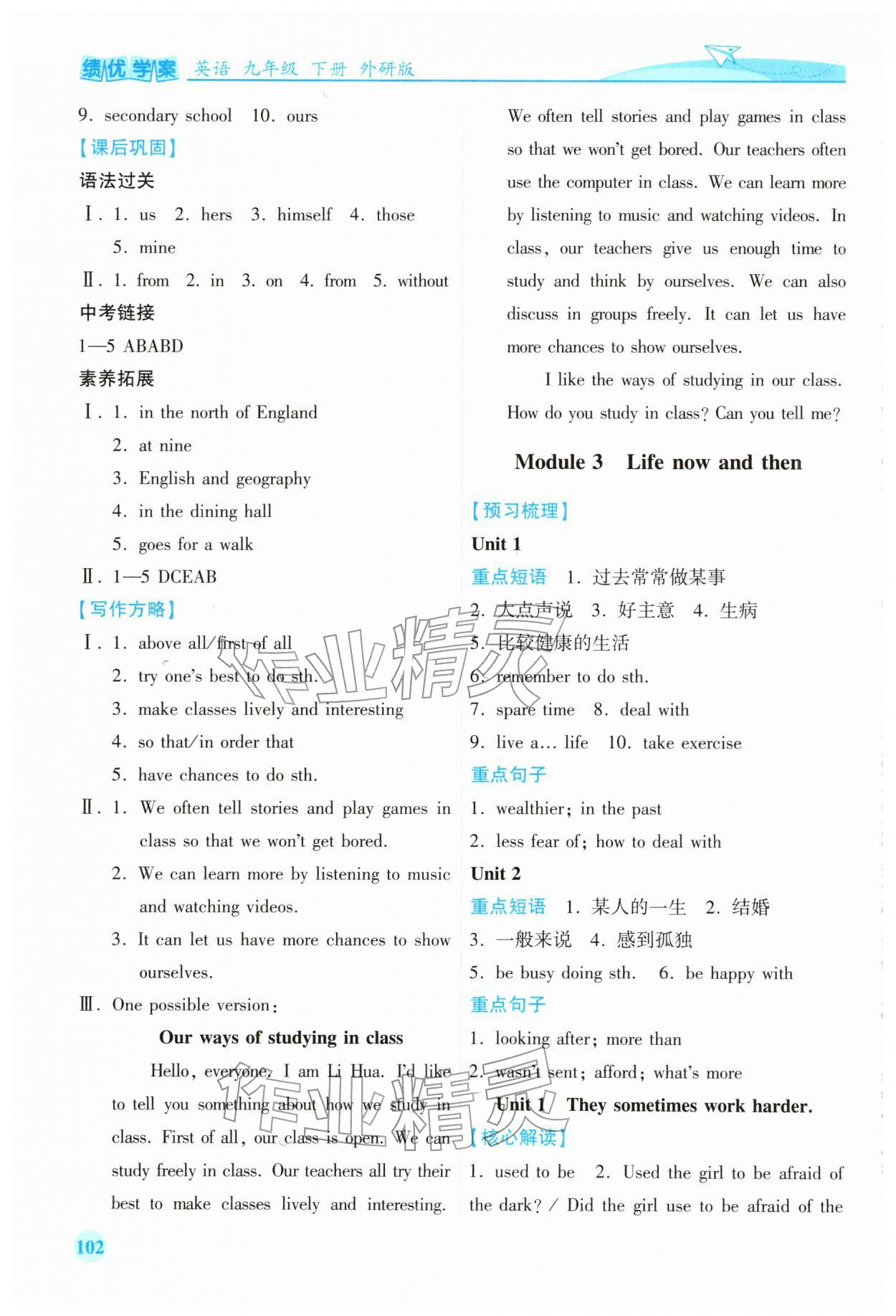 2026年绩优学案九年级英语下册外研版&nbsp;第4页