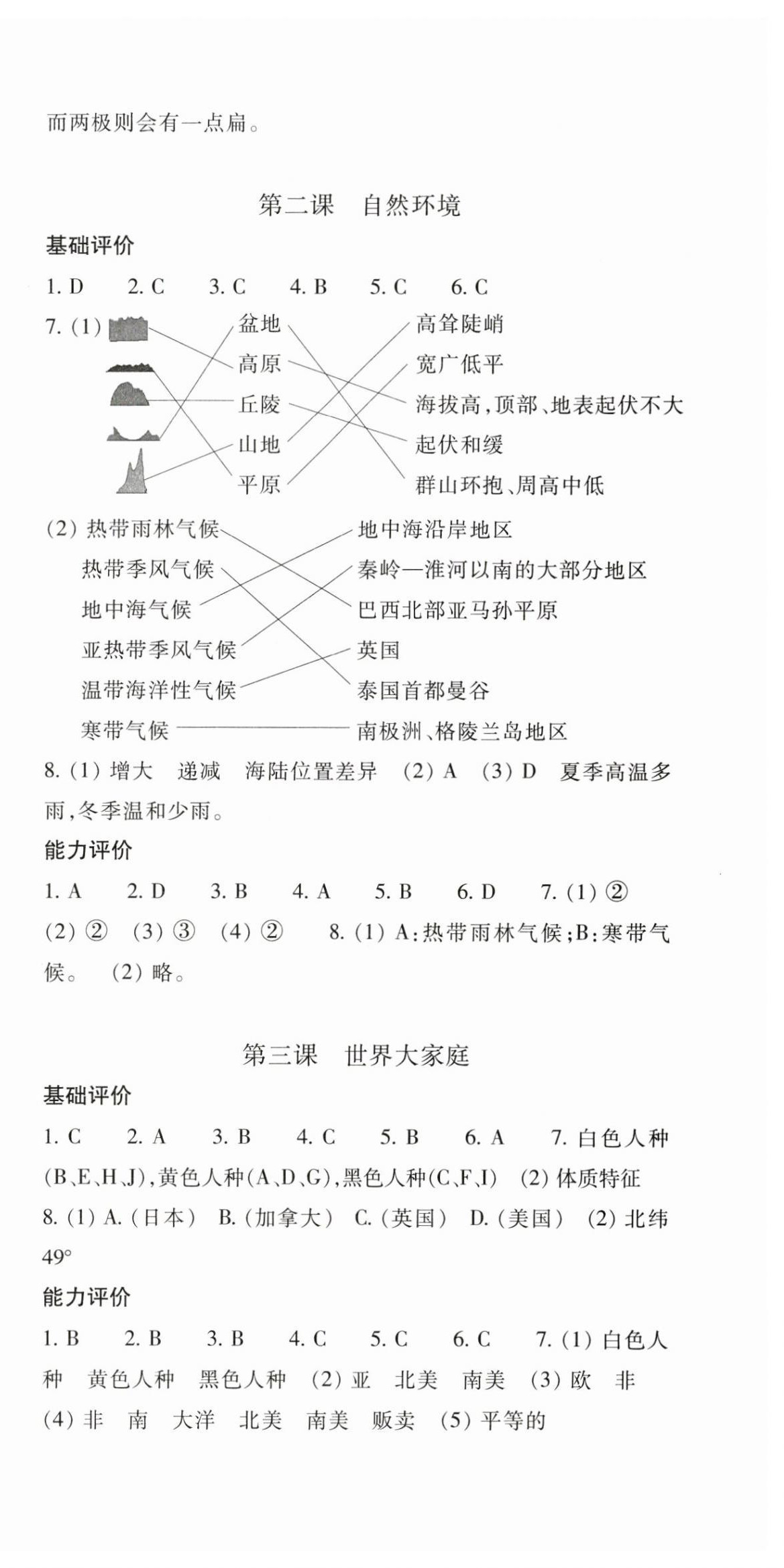 2023年學(xué)能評價(jià)七年級人文地理上冊人教版 第3頁