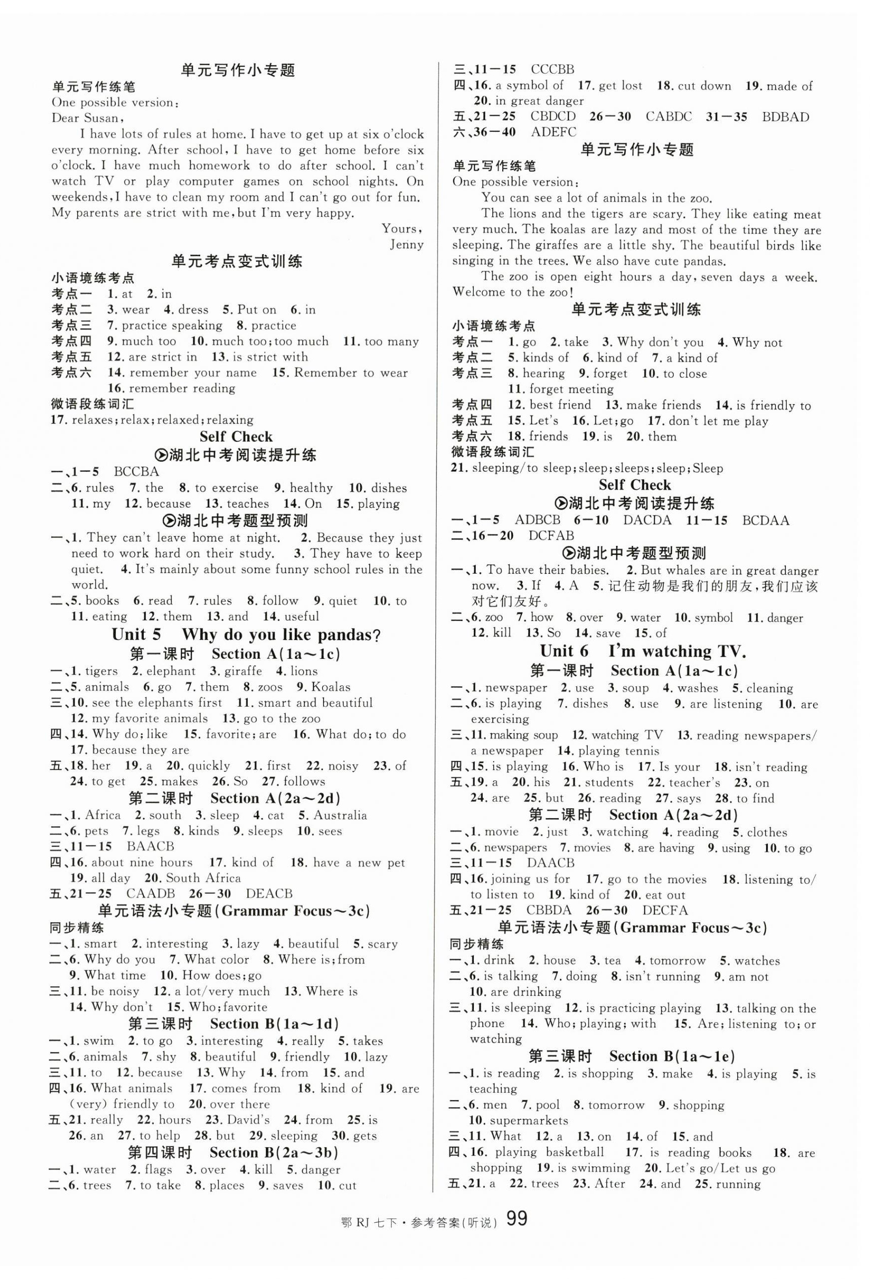 2024年名校课堂七年级英语下册人教版湖北专版 第3页