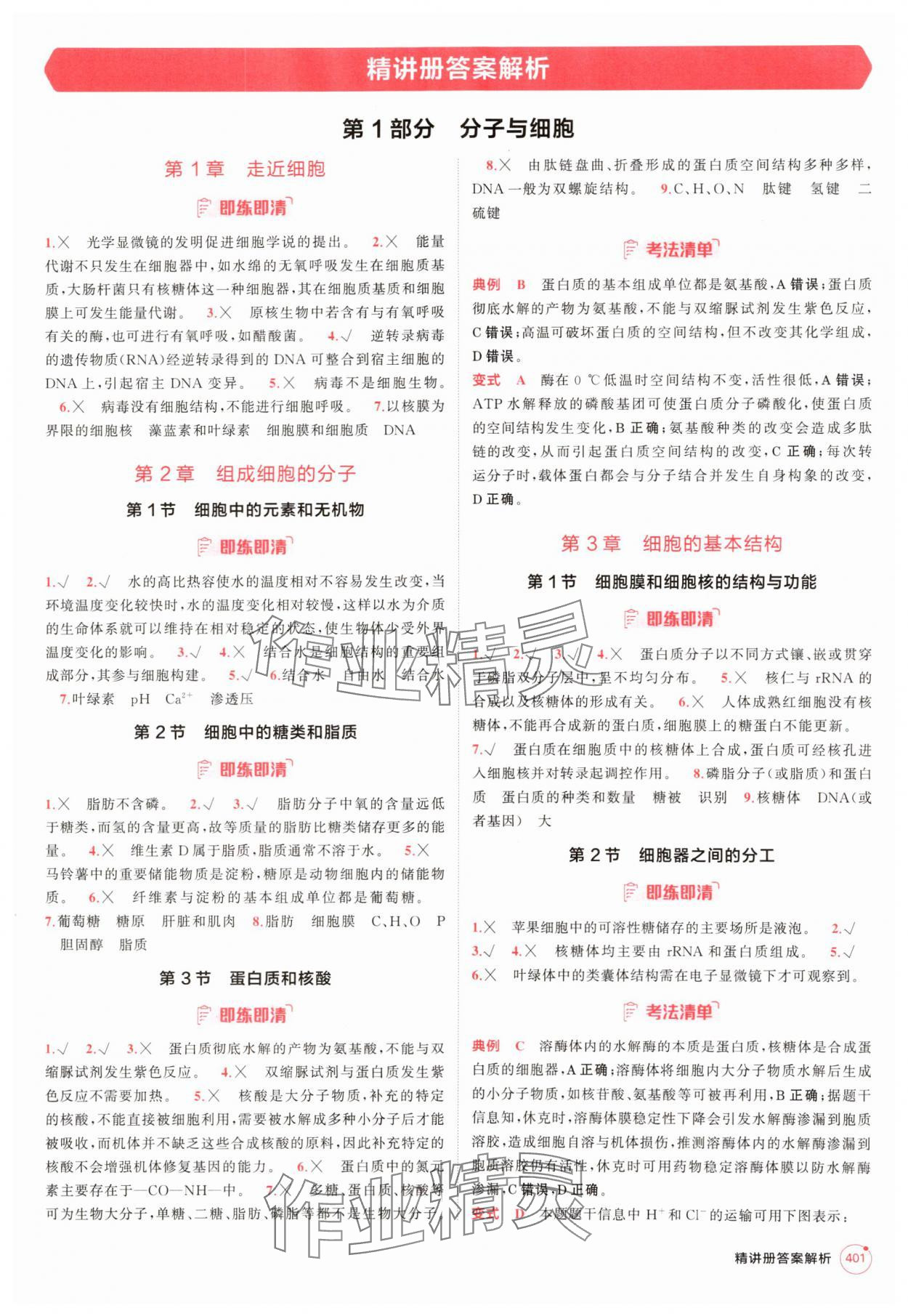 2025年5年高考3年模擬高中生物人教版 參考答案第1頁