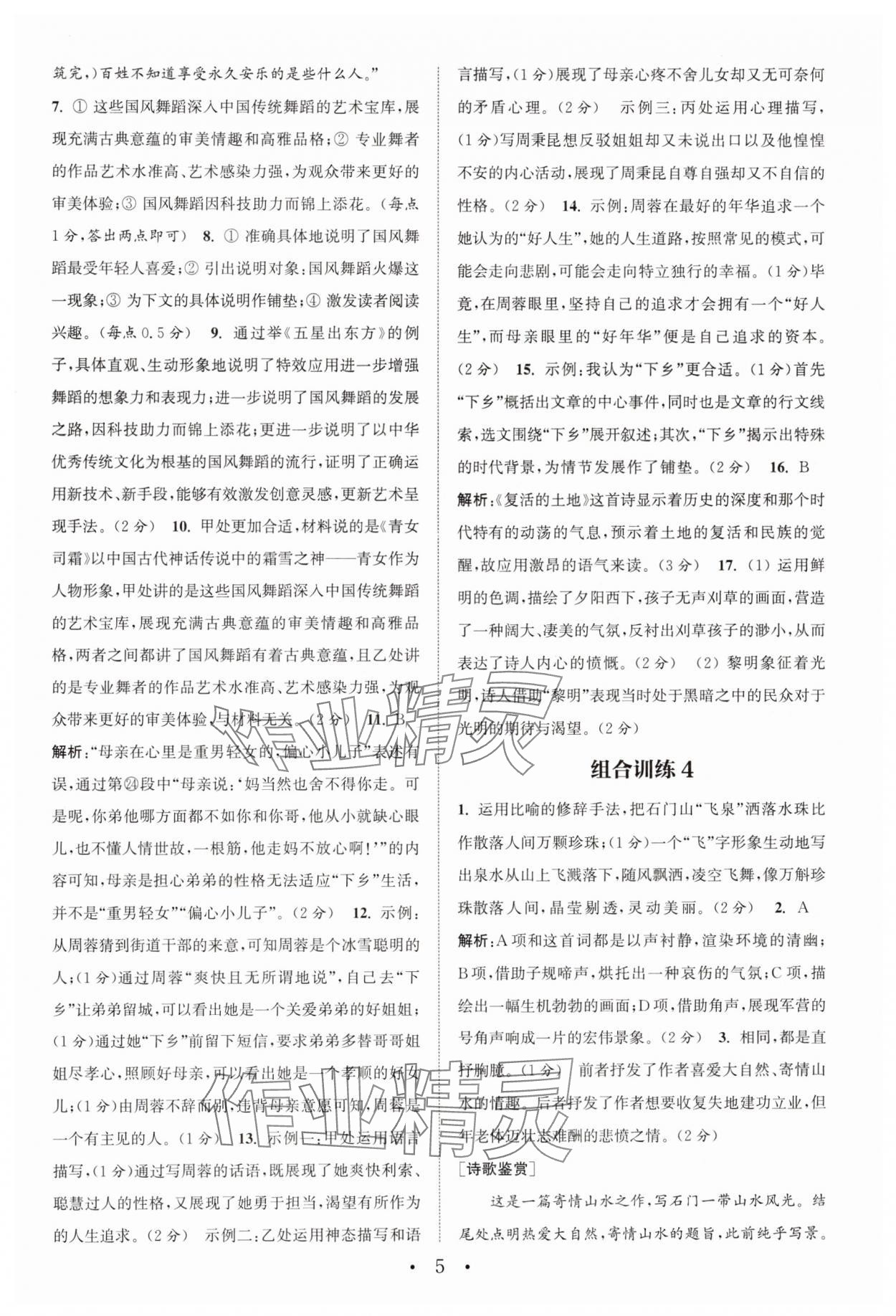 2025年通城學(xué)典組合訓(xùn)練中考版語文蘇州專版 第5頁