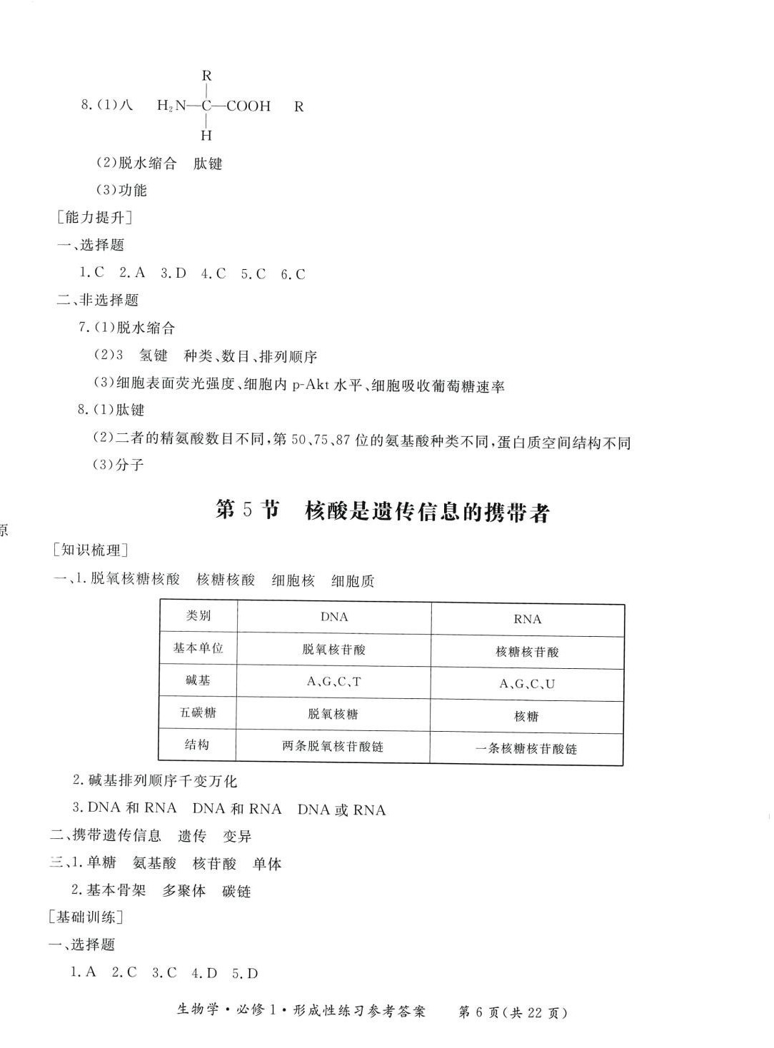 2024年形成性練習(xí)與檢測(cè)高中生物必修1 第6頁(yè)