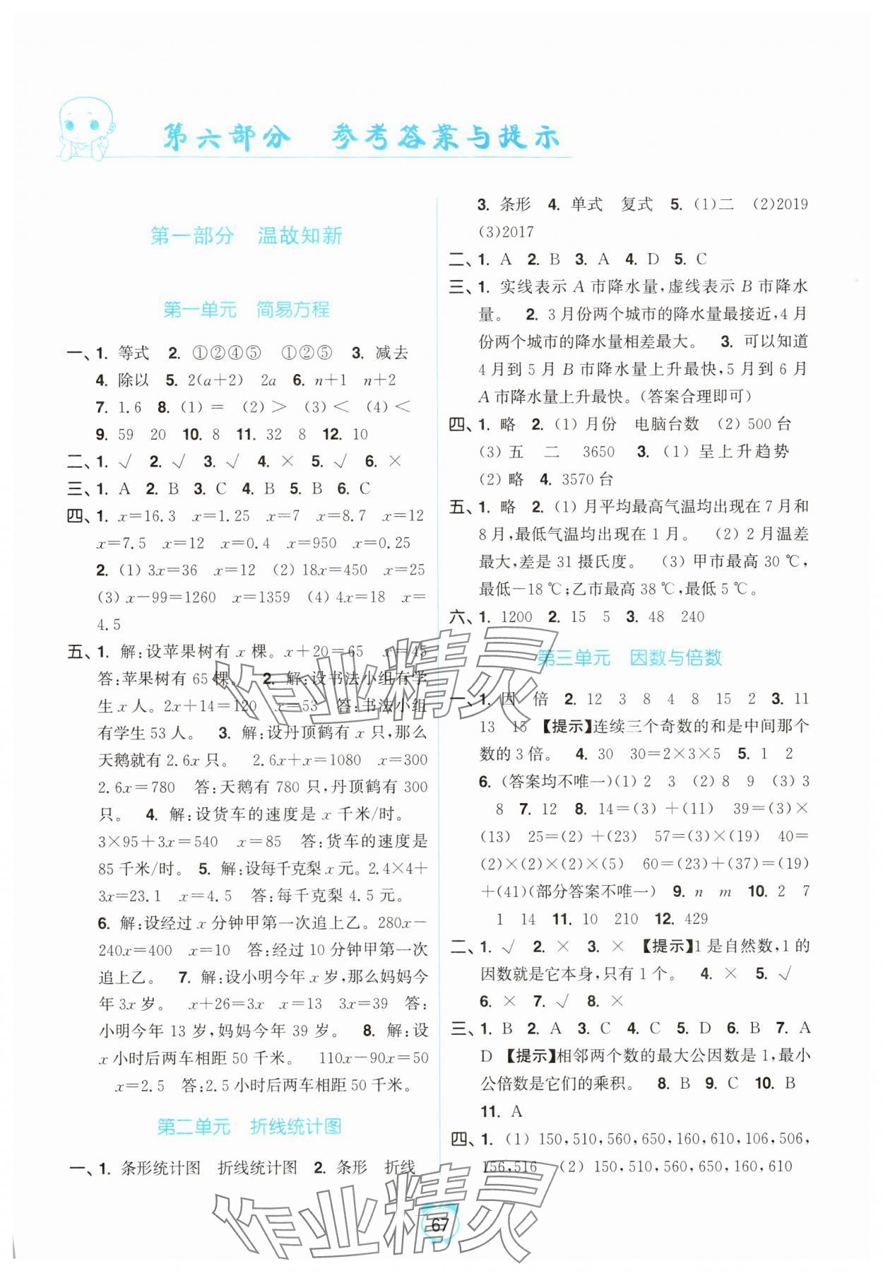 2025年暑假銜接優學練小學數學五升六年級江蘇版 第1頁
