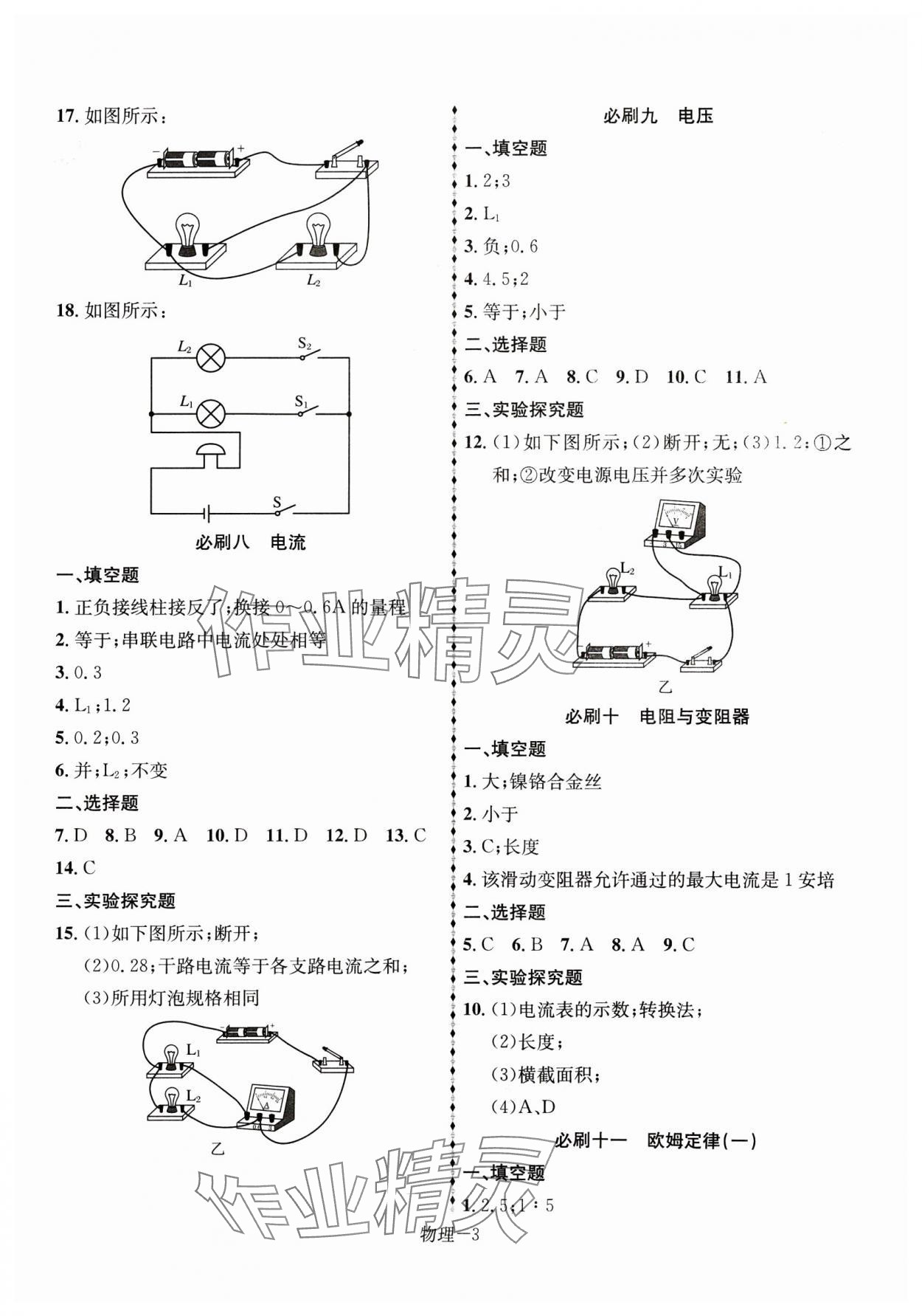 2025年優(yōu)等生中考試題精選物理安徽專(zhuān)版 參考答案第3頁(yè)