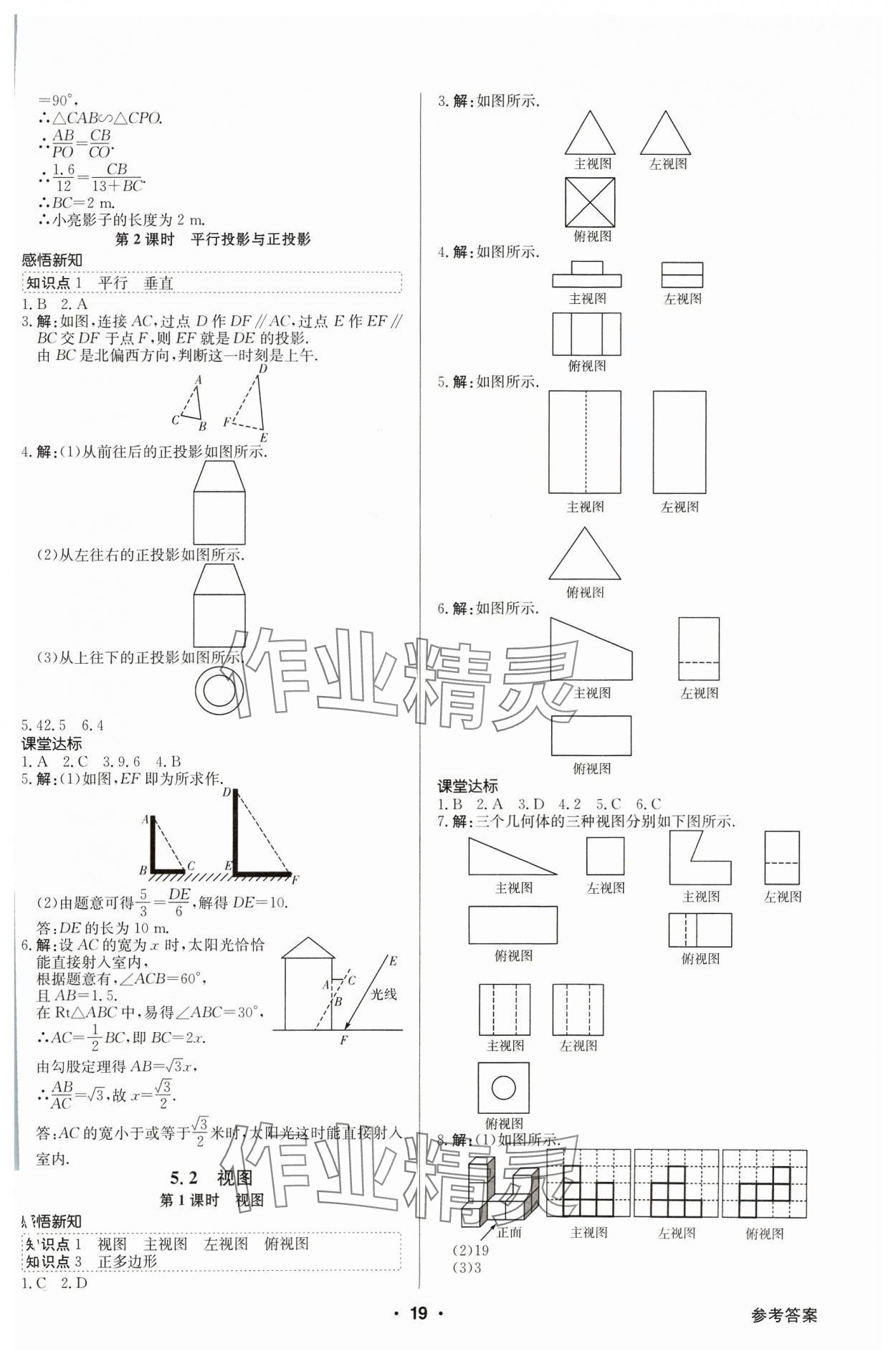 2023年金牌學典九年級數(shù)學全一冊北師大版&nbsp;參考答案第19頁