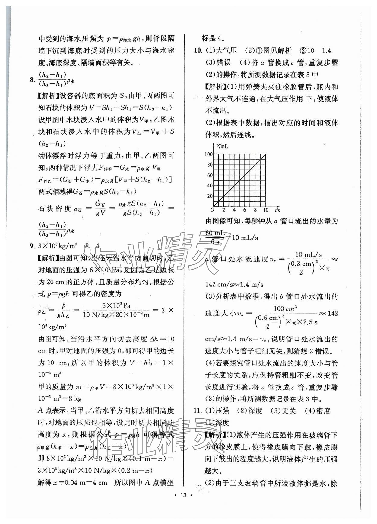 2024年金钥匙中考压轴题科学&nbsp;参考答案第13页