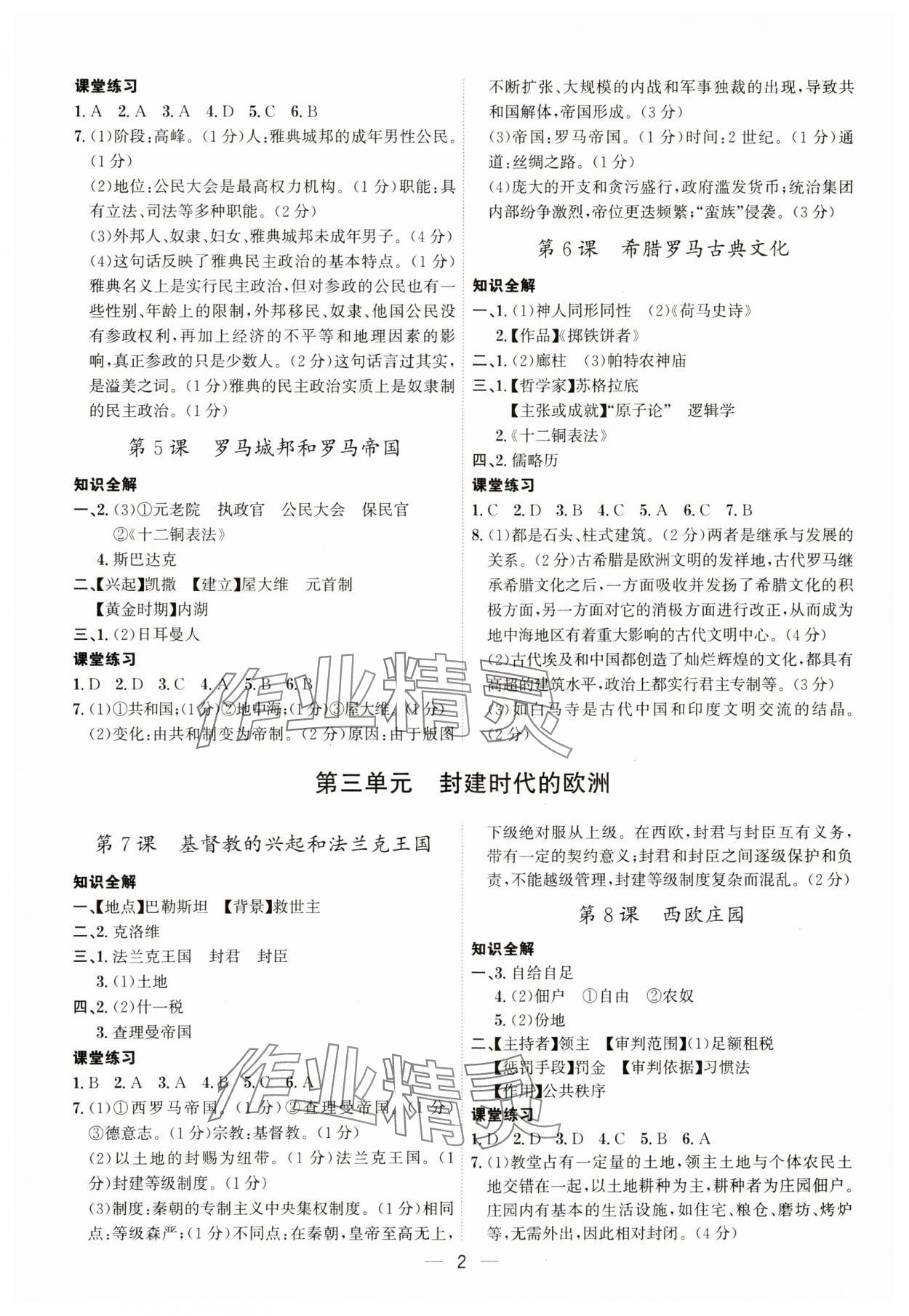 2023年考点专练九年级历史全一册人教版深圳专版 第2页