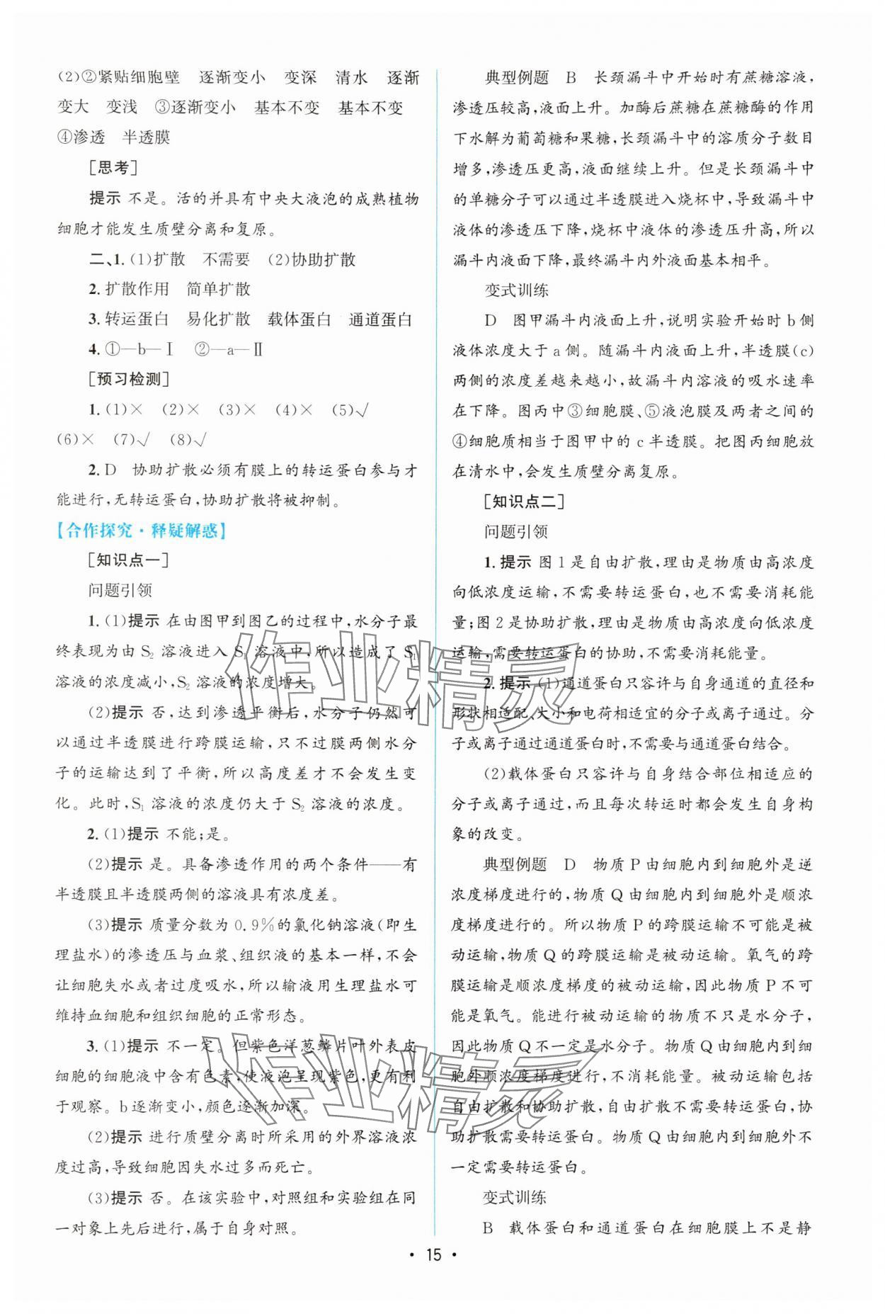 2025年高中同步測控優化設計（分子與細胞）高中生物必修1人教版增強版 參考答案第14頁