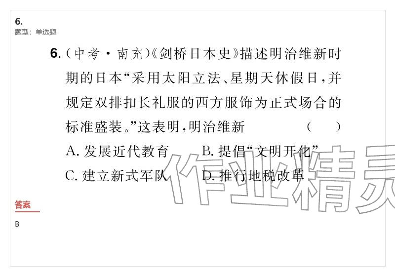 2026年優(yōu)質(zhì)課堂導(dǎo)學(xué)案九年級(jí)歷史下冊(cè)人教版&nbsp;參考答案第41頁