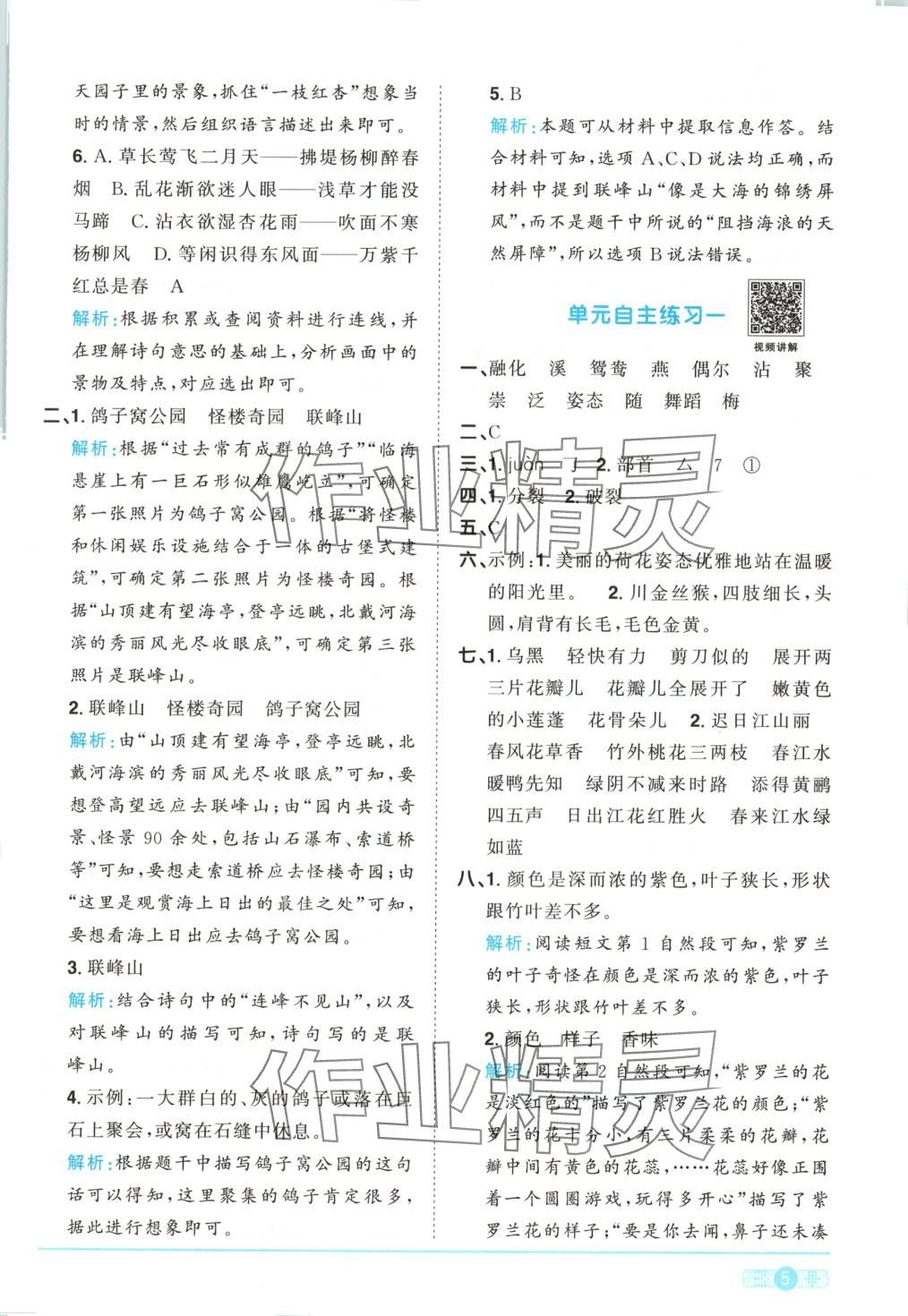 2025年阳光同学课时优化作业三年级语文下册人教版湖南专版&nbsp;第5页